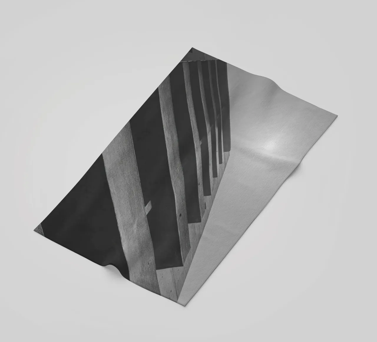 Vertical geometry beach towel by Black & White