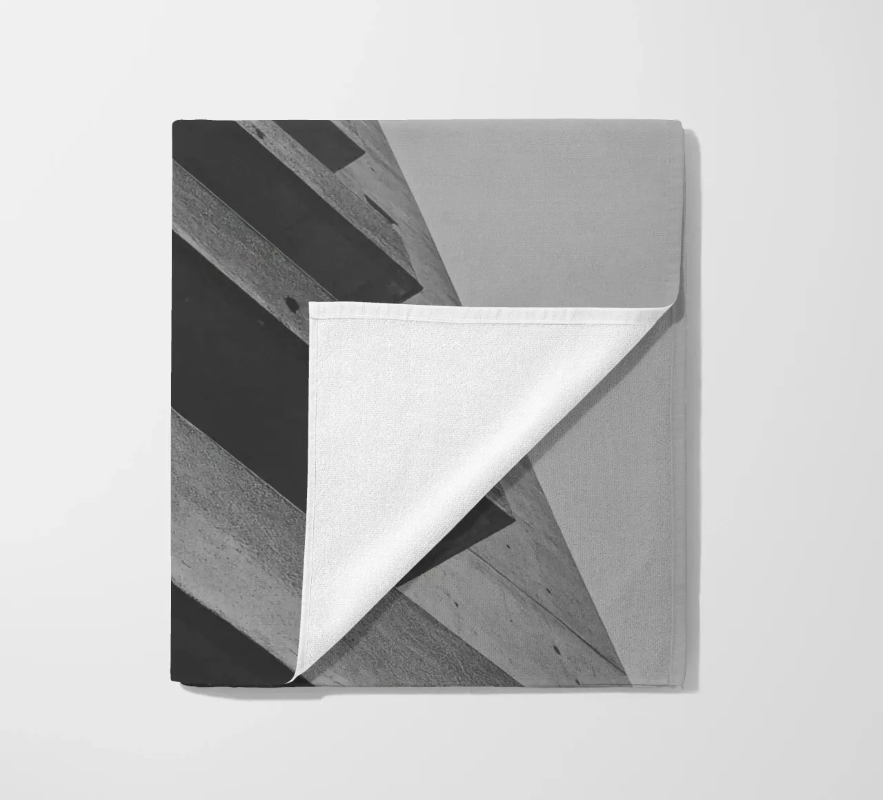 Vertical geometry beach towel by Black & White