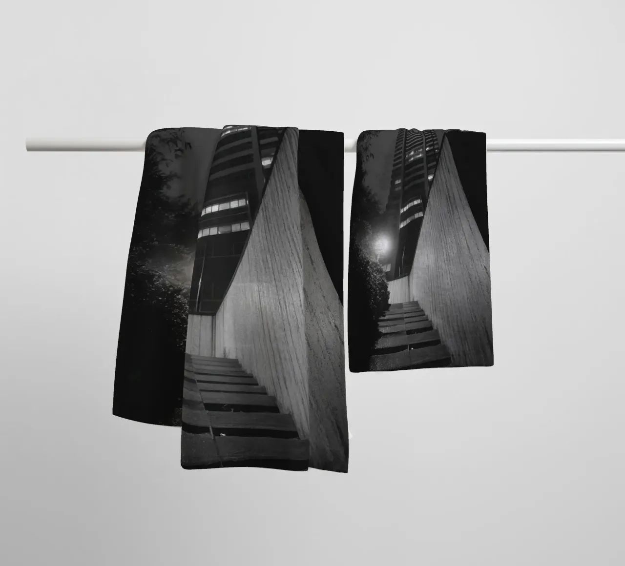 Ascension Nocturne towel by Black & White