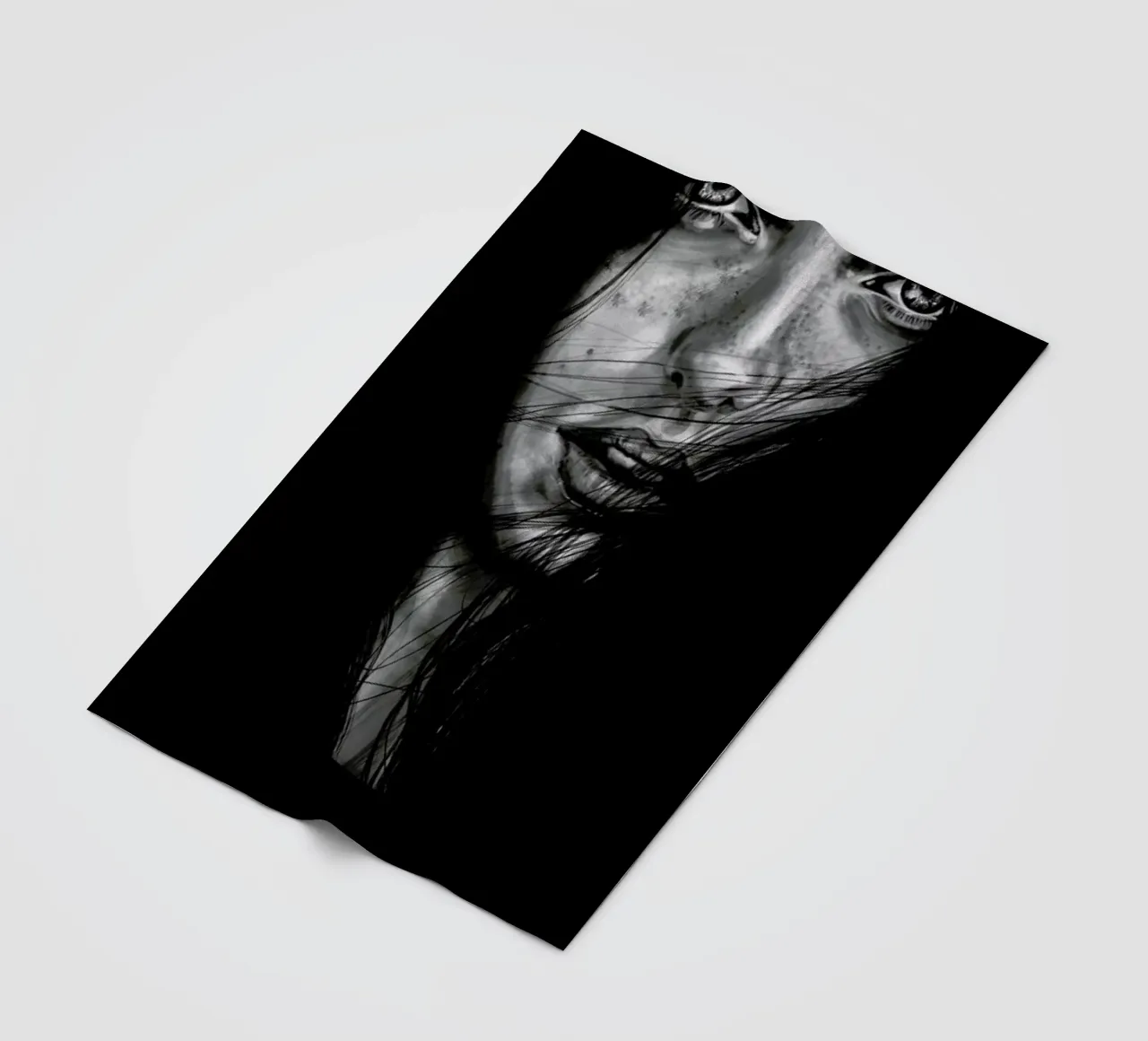Dark Mary fleece blanket by Agnes KR Patience