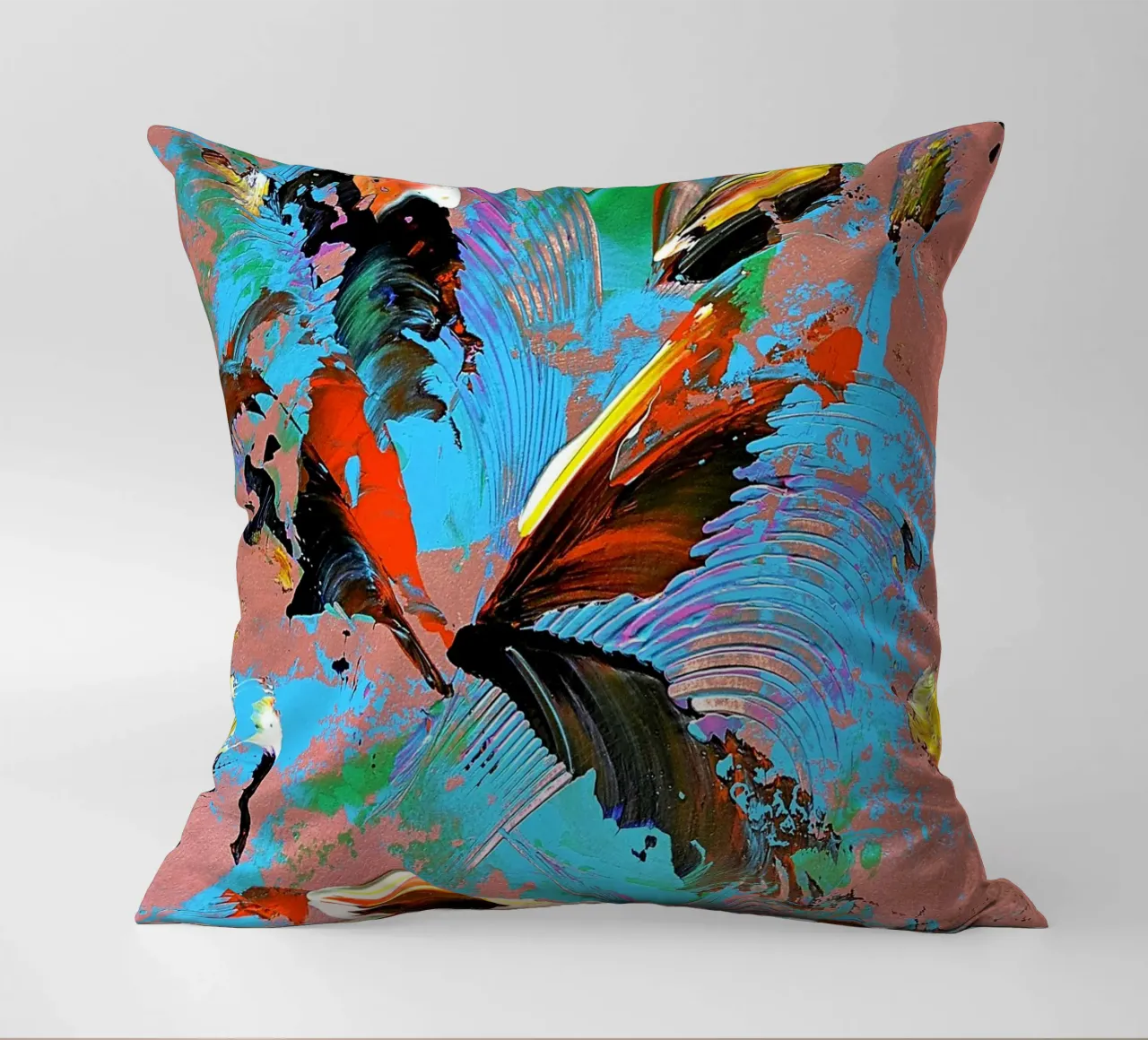 IDEAL GIFT 76 decorative cushion by Thierry Vobmann Abstract painting