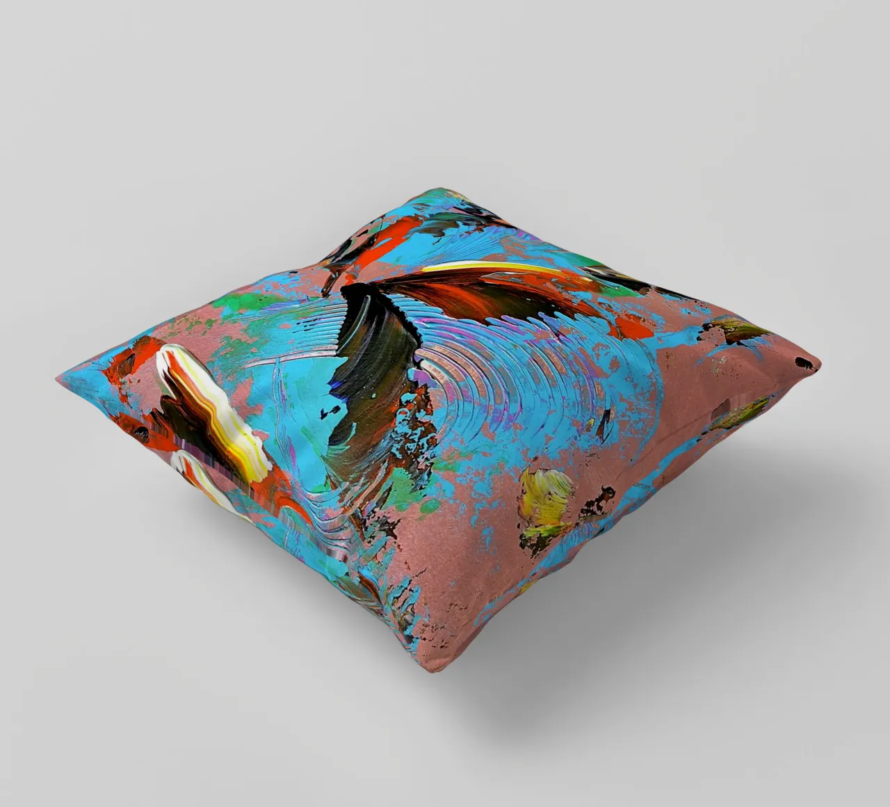 IDEAL GIFT 76 decorative cushion by Thierry Vobmann Abstract painting