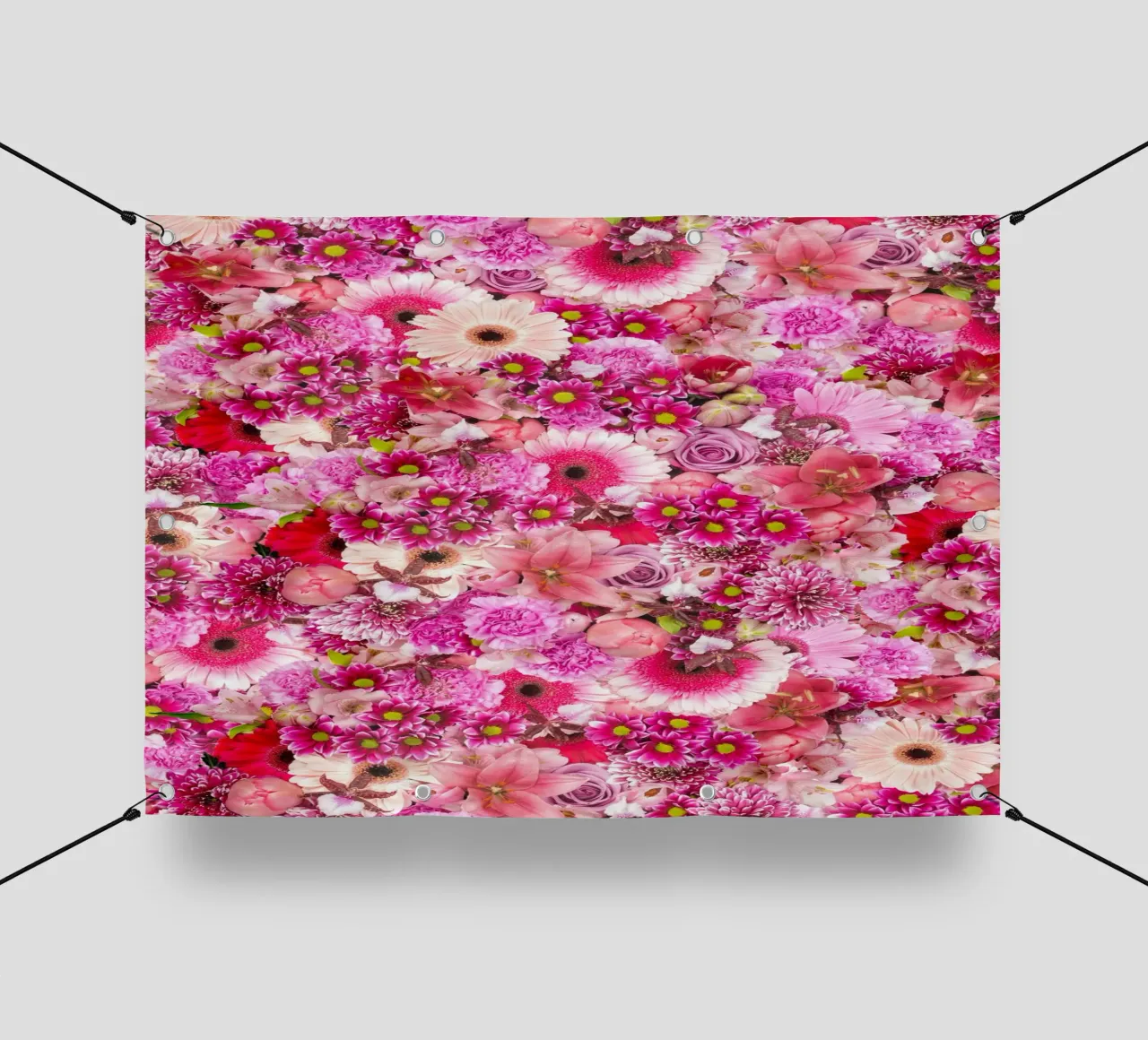 Pink Bloom Symphony - Design floreale di fiori rosa telo in pvc da Curious Collections by Marielle Leenders