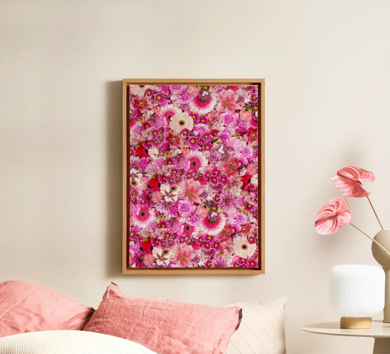 Pink Bloom Symphony – Floral Design of Pink Flowers canvas by Curious Collections by Marielle Leenders