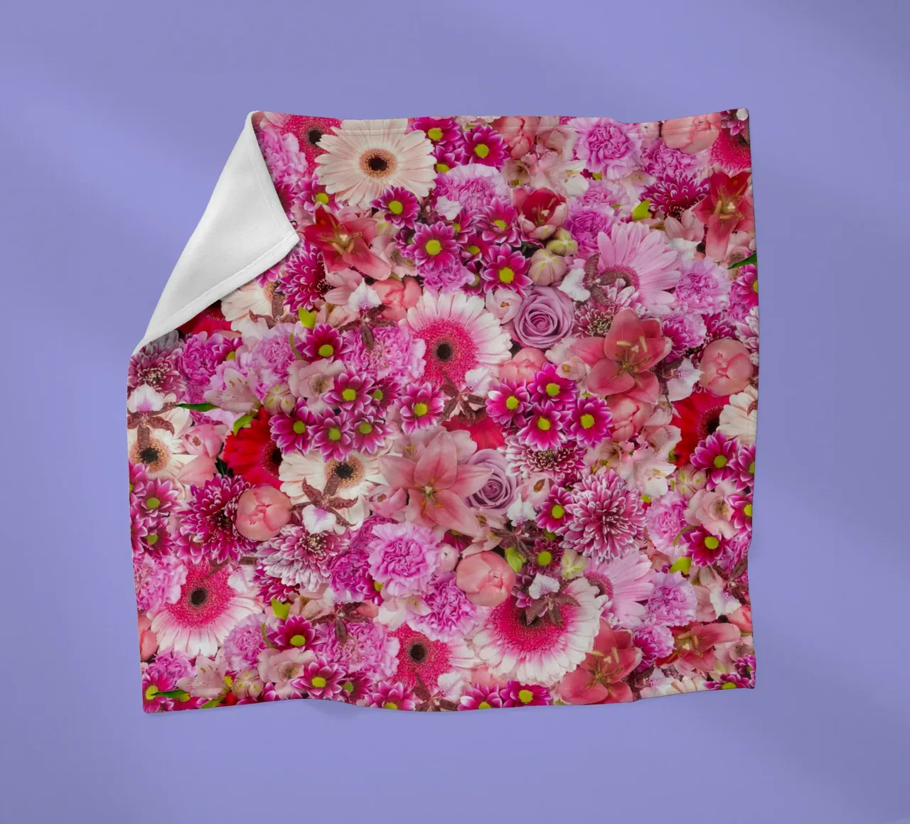 Pink Bloom Symphony - Design floreale di fiori rosa coperta in pile da Curious Collections by Marielle Leenders
