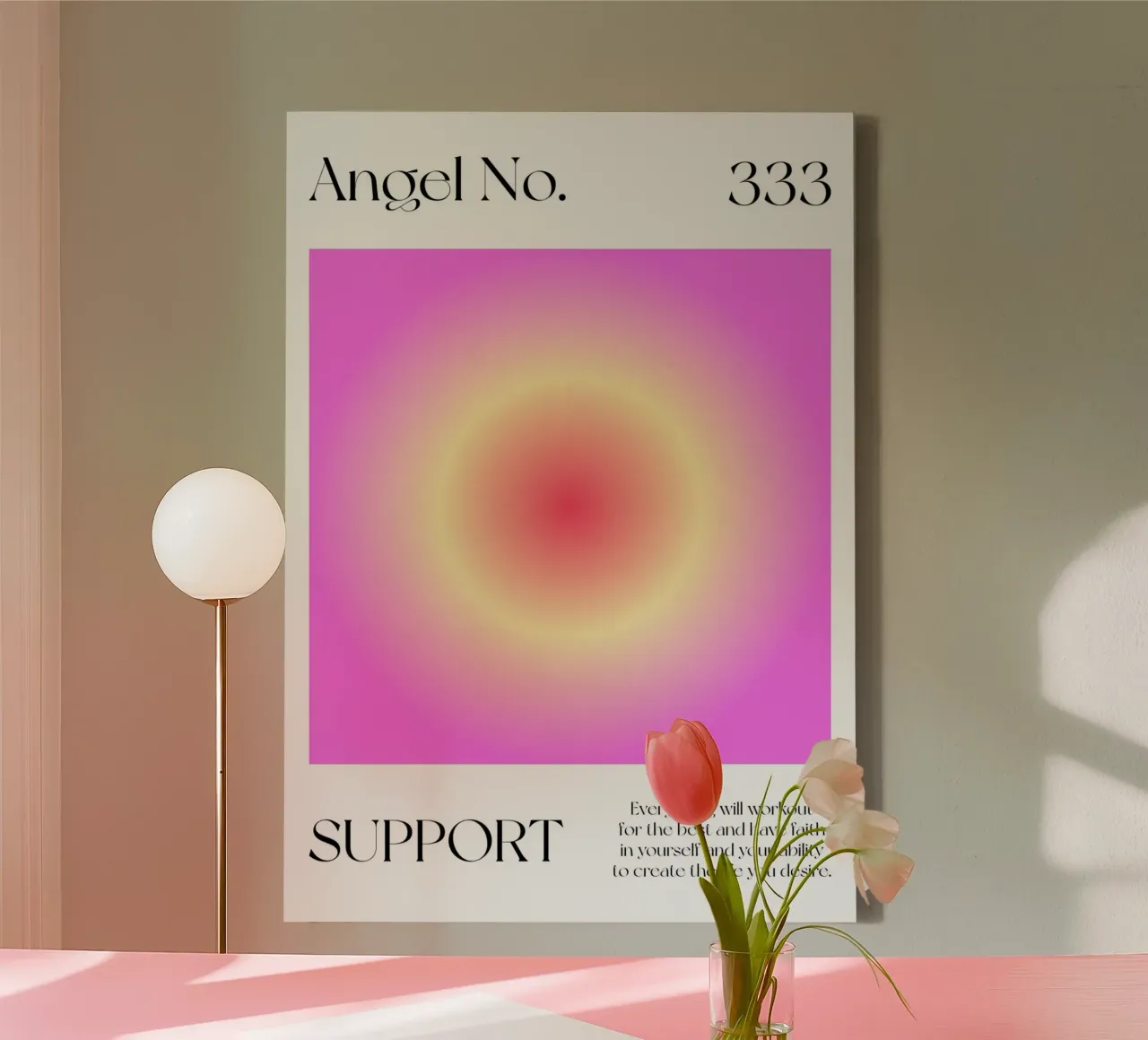 Angel no 333: Support gradient tela con Cornice a cassetta da Paigaam Studio