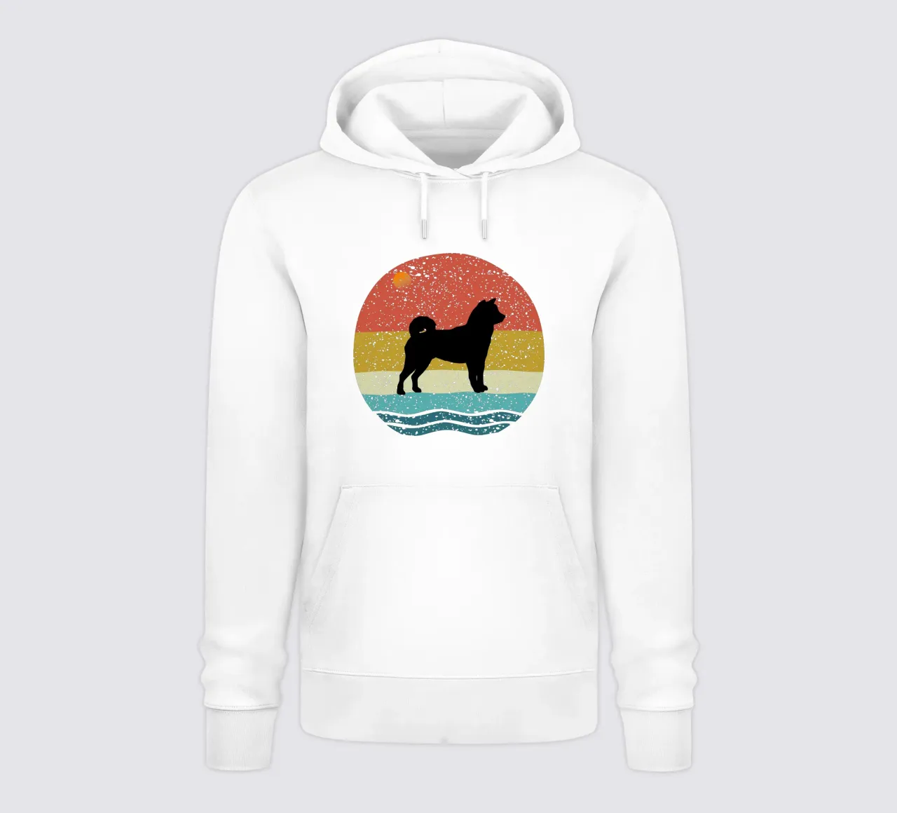 Shiba Inu Shilouette design retrò felpa con cappuccio da rivariahill