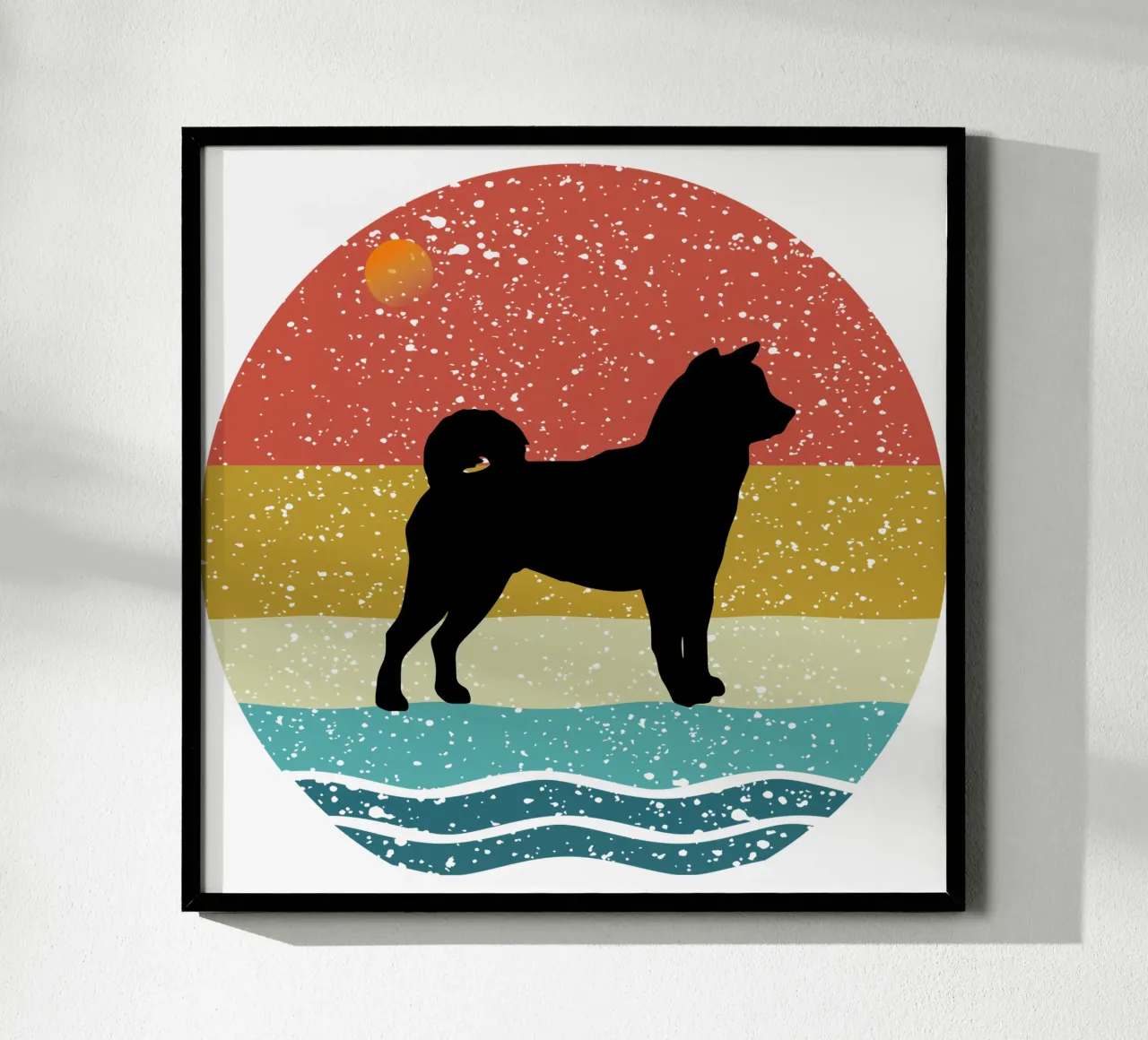 Shiba Inu Shilouette design retrò poster da rivariahill