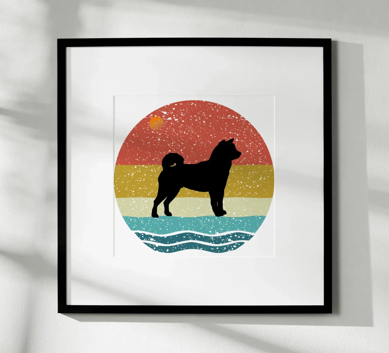 Shiba Inu Shilouette design retrò poster da rivariahill