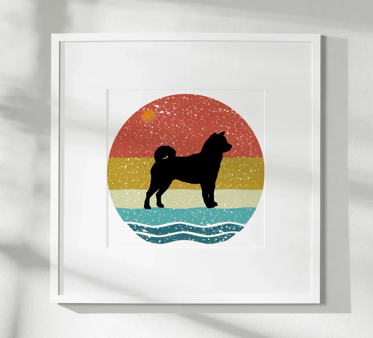 Shiba Inu Shilouette design retrò poster da rivariahill