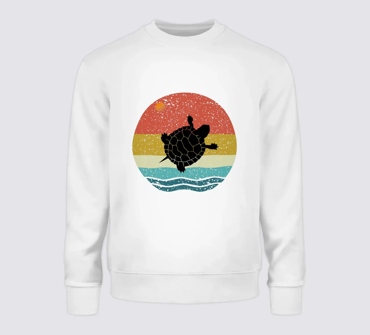 Turtle Shilouette retro design felpa da rivariahill