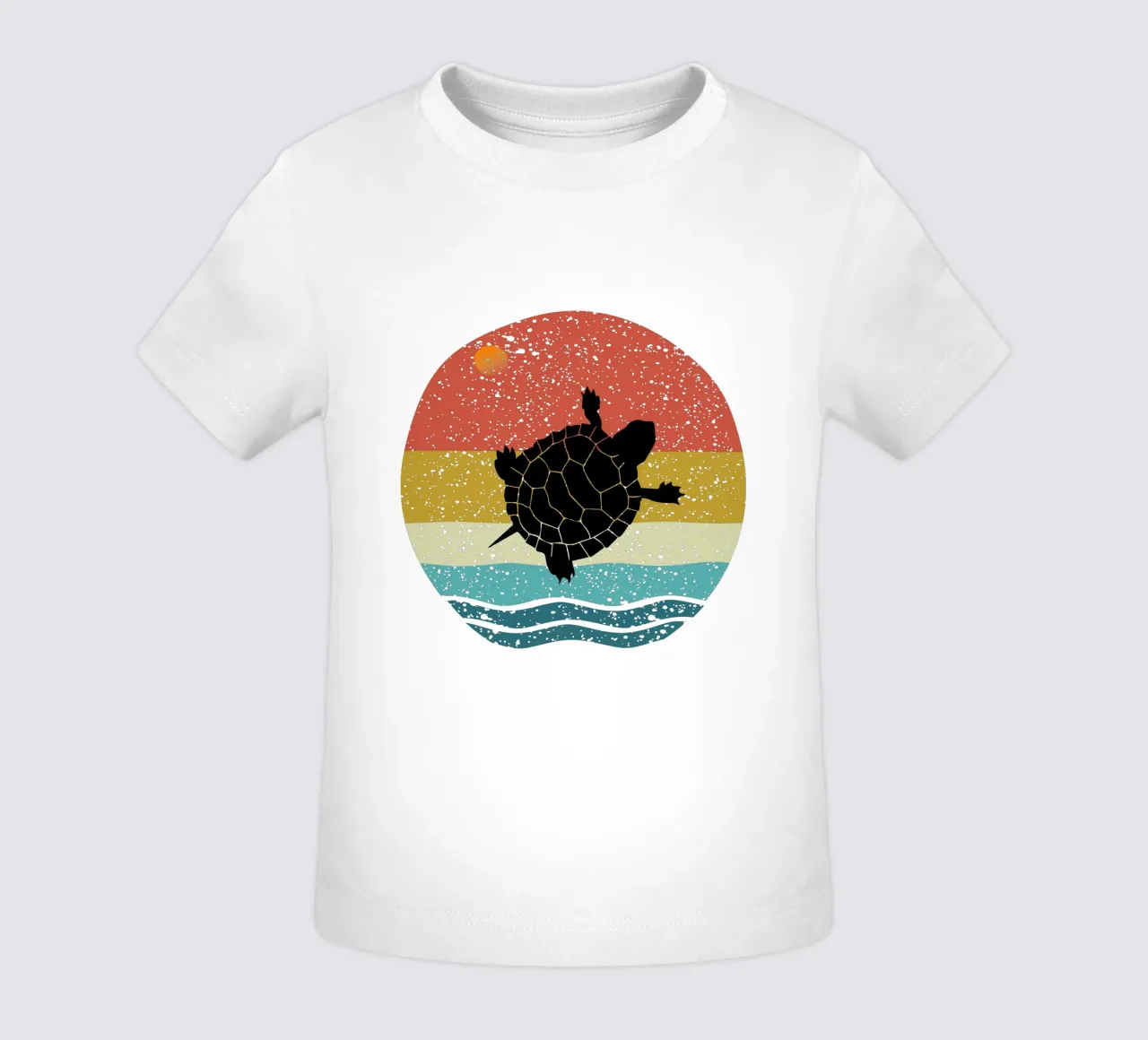 Turtle Shilouette retro design maglietta neonato da rivariahill