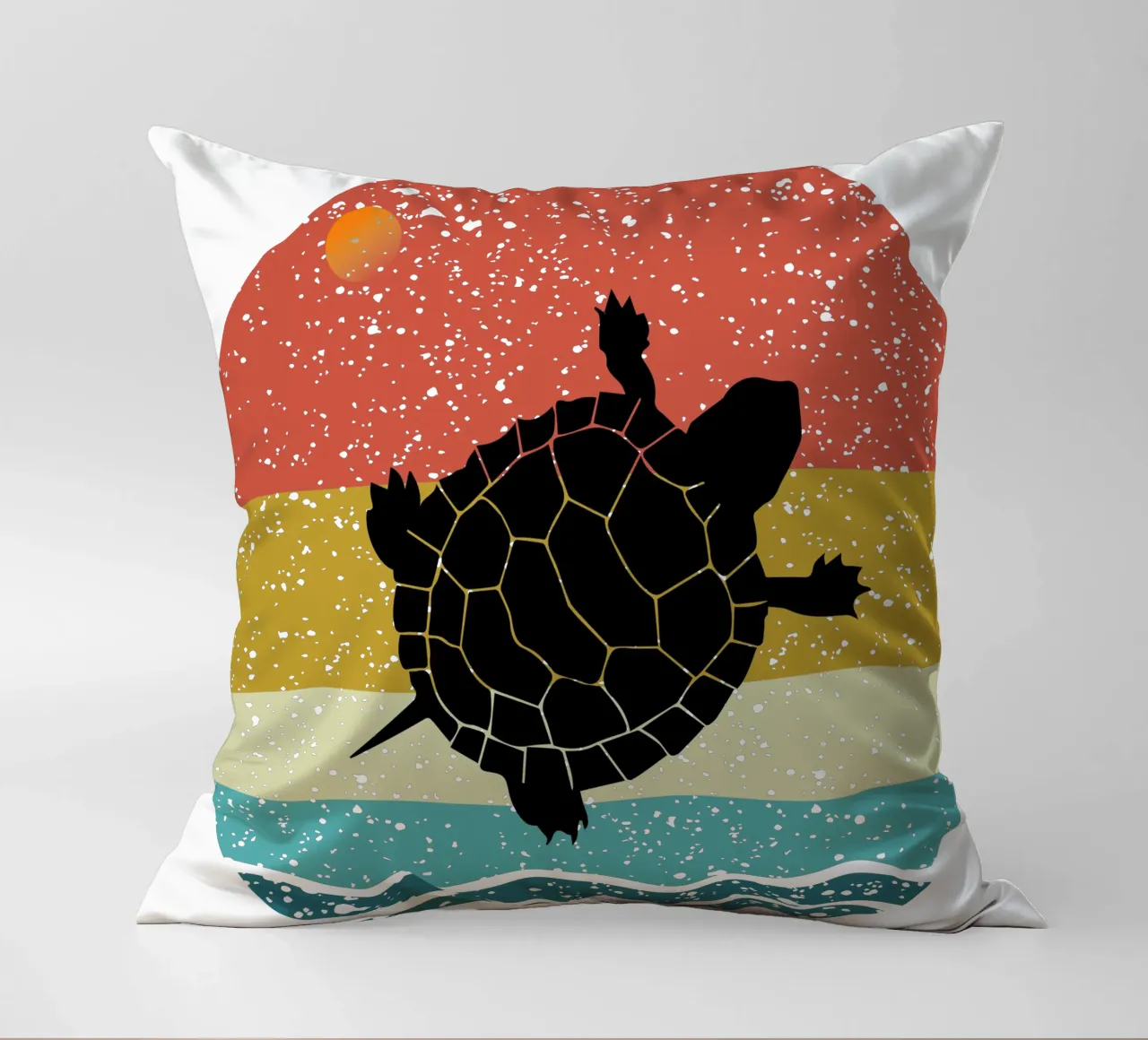 Turtle Shilouette retro design cuscino da rivariahill