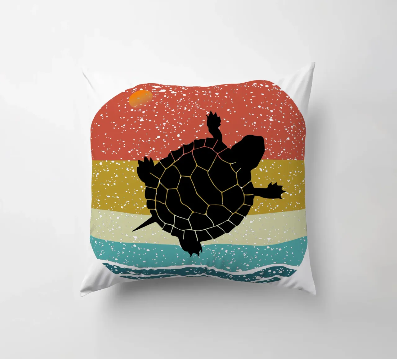 Turtle Shilouette retro design cuscino da rivariahill