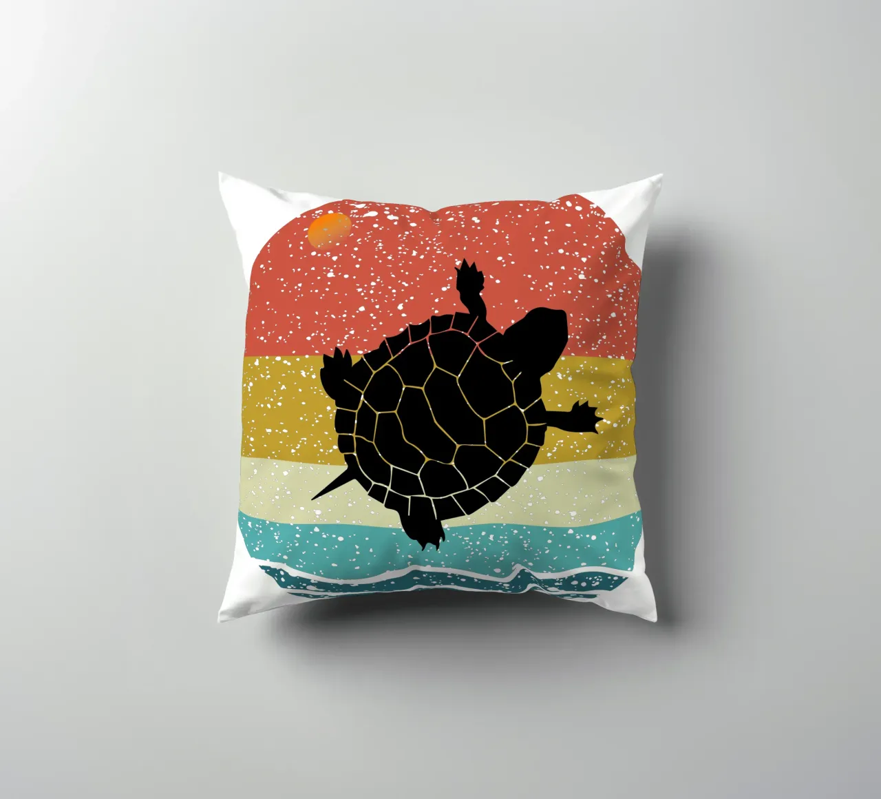 Turtle Shilouette retro design cuscino da rivariahill