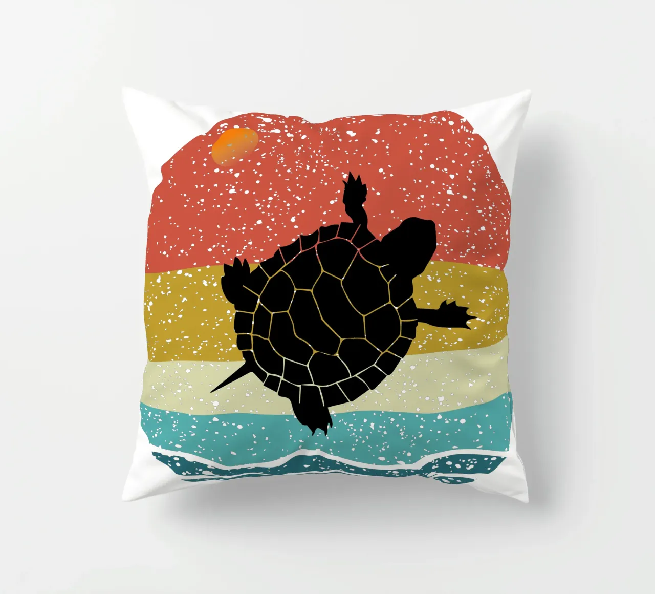Turtle Shilouette retro design cuscino da rivariahill