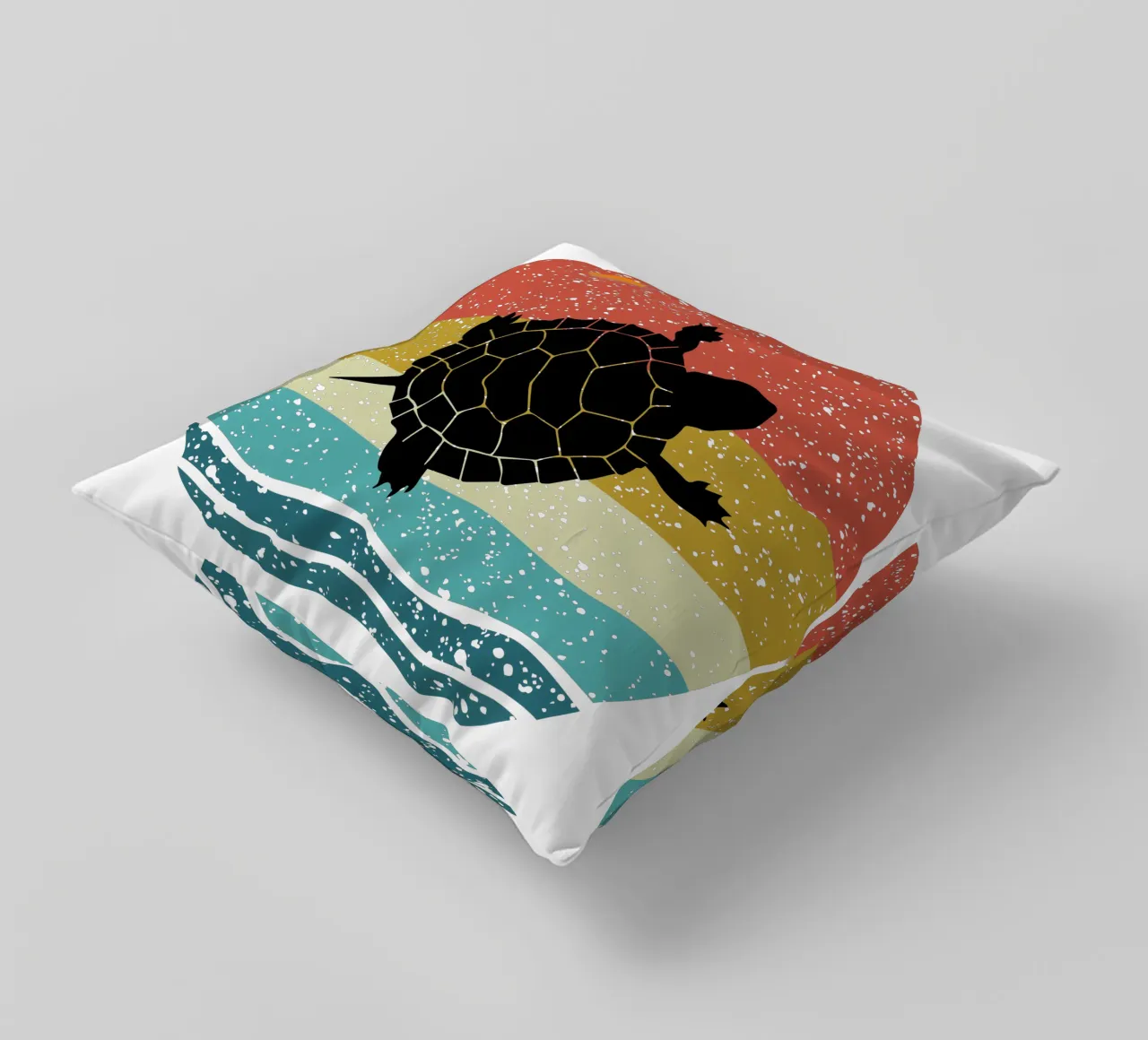Turtle Shilouette retro design cuscino da rivariahill