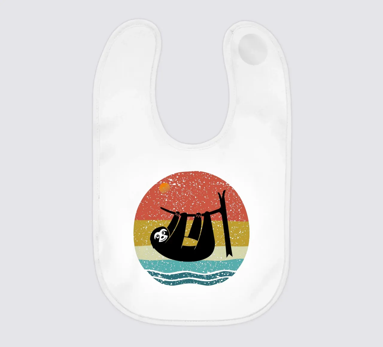 Sloth Shilouette retro design bavaglino da rivariahill