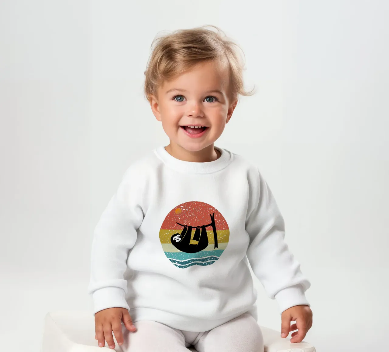 Sloth Shilouette retro design felpa neonato da rivariahill
