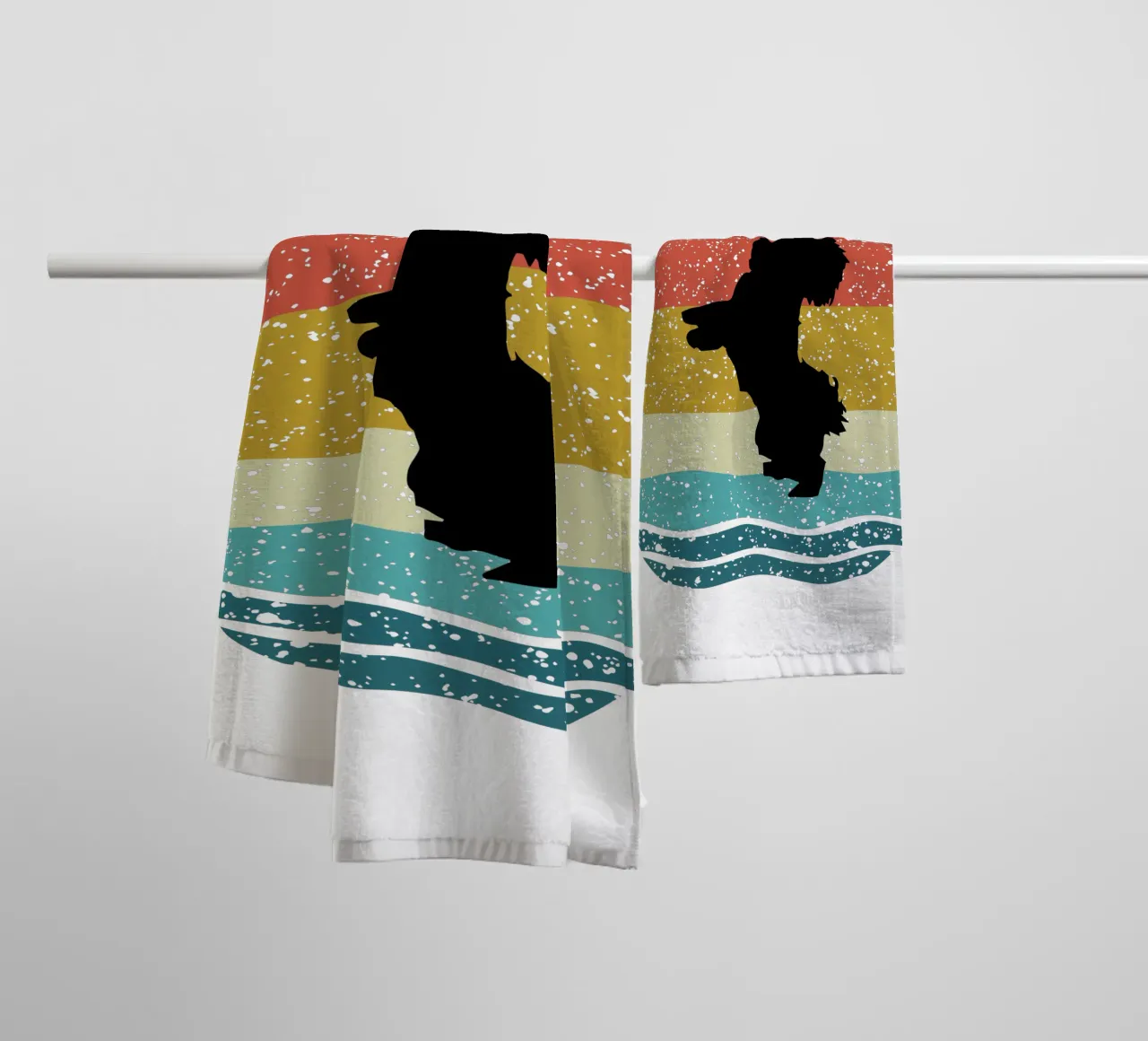Shih Tzu Shilouette design retrò asciugamano da bagno da rivariahill