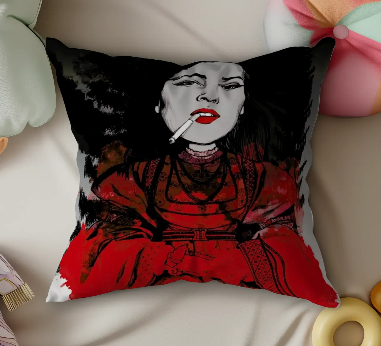 Fairy Tale Red cuscino da Agnes KR Patience