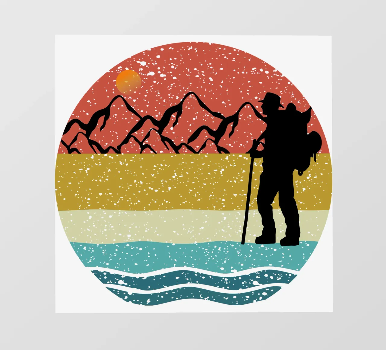 hiking Shilouette retro design telo in pvc da rivariahill