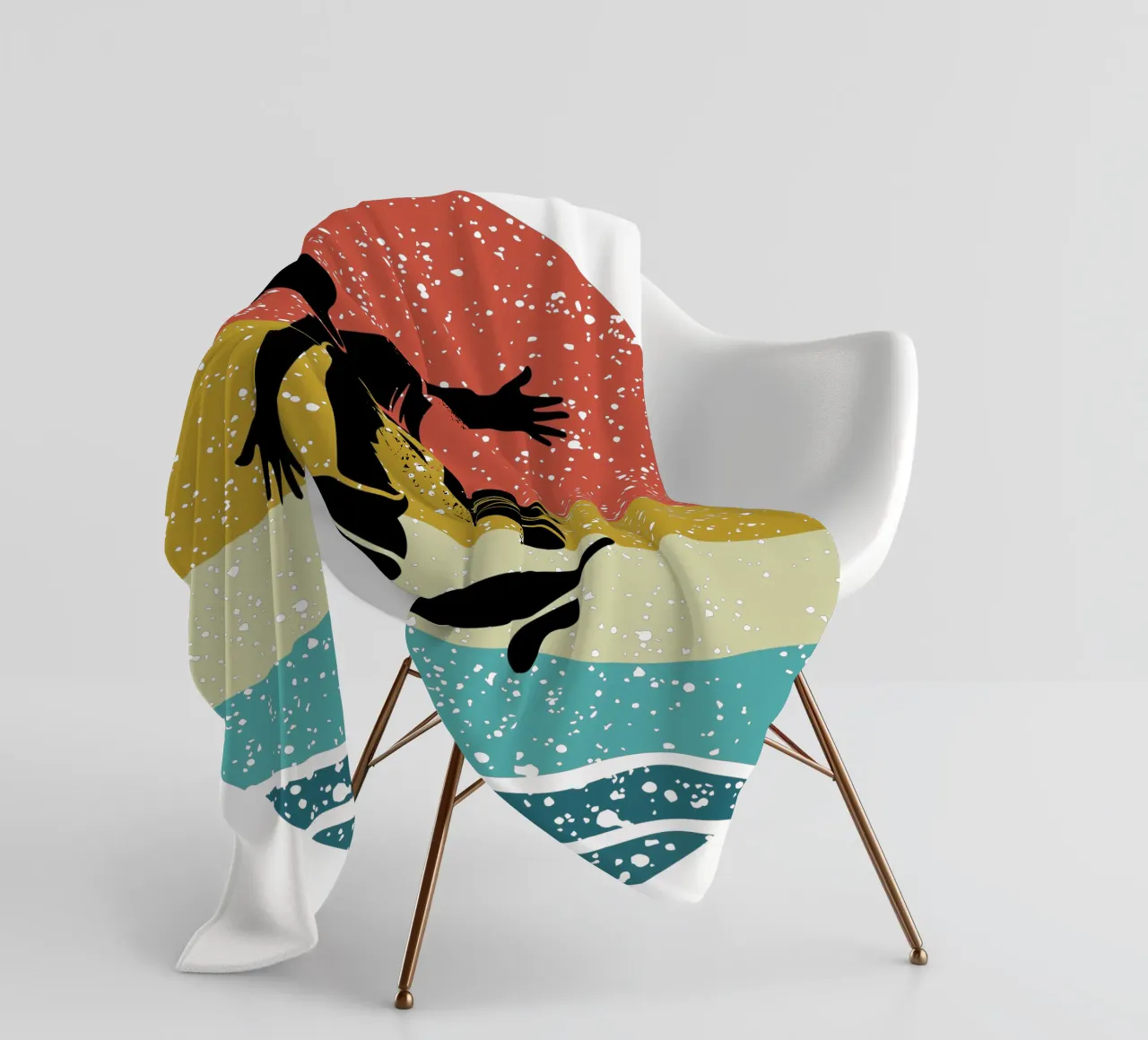Monopatín de diseño retro Shilouette manta de franela de rivariahill
