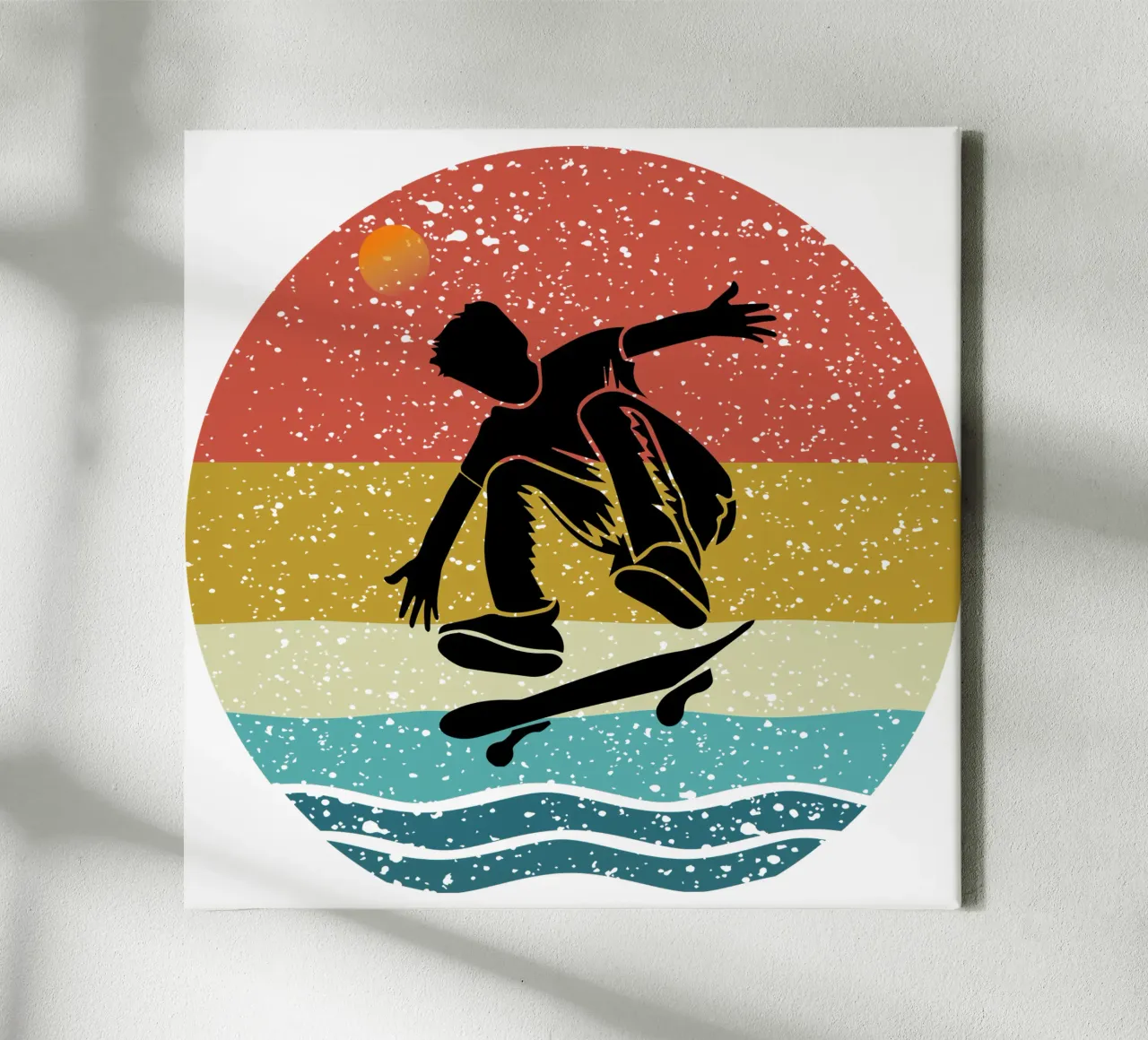 Shilouette, skateboard dal design retrò tela con Cornice a cassetta da rivariahill