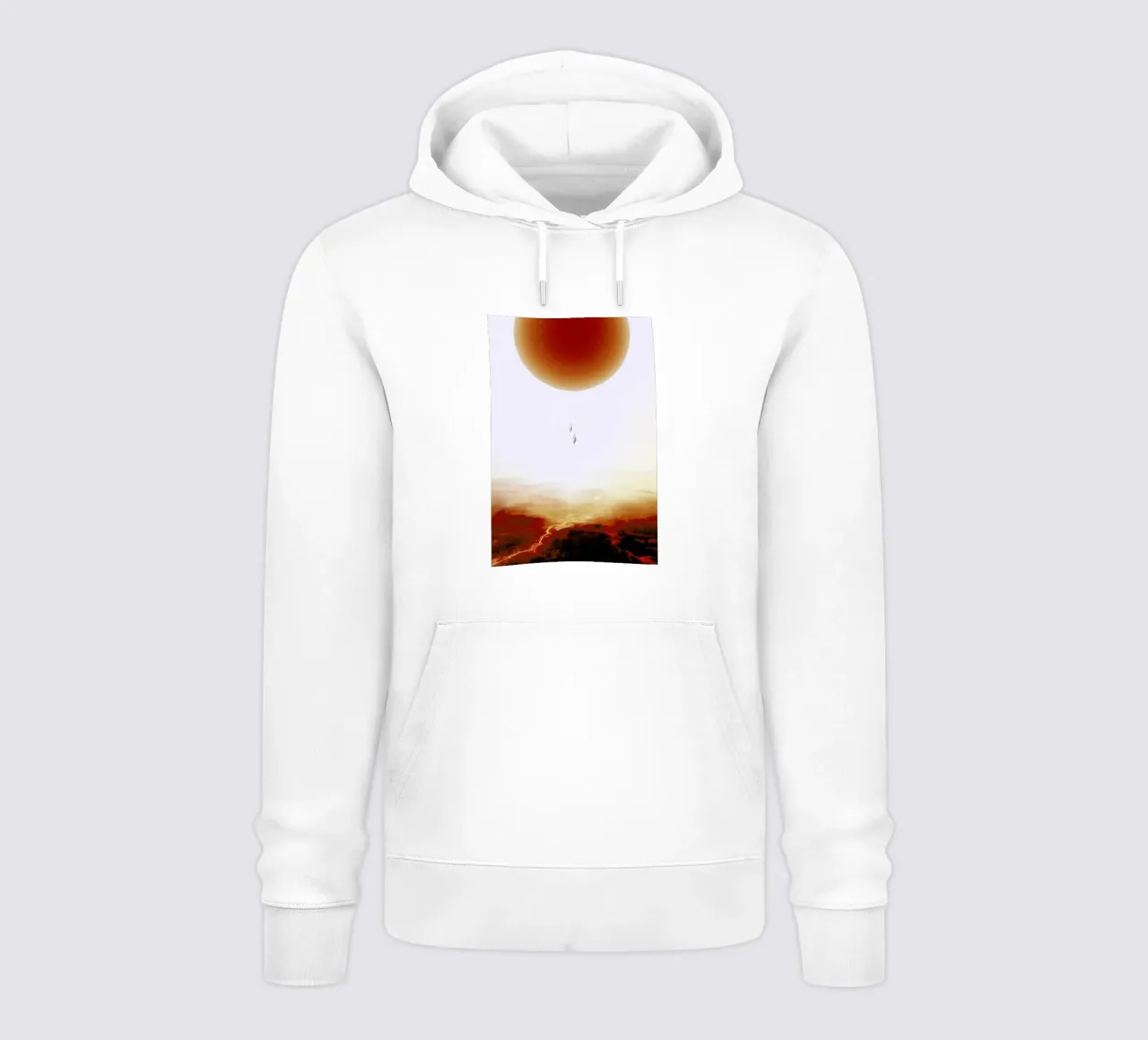 Descent of two skydivers over an alien red desert planet sweat à capuche de Stoian Hitrov