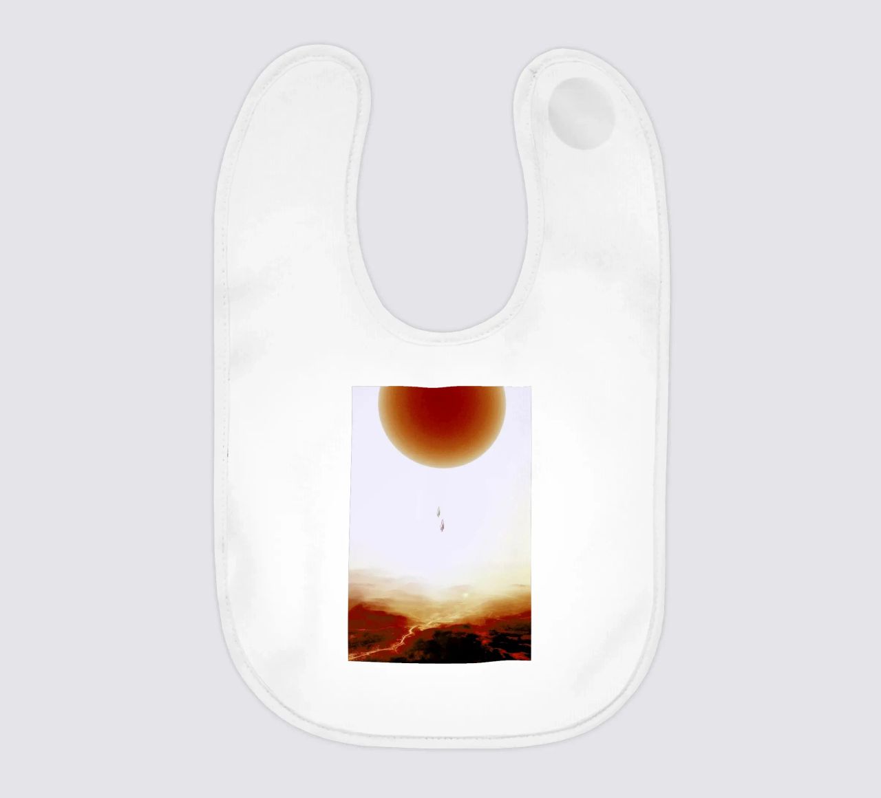 Descent of two skydivers over an alien red desert planet bavaglino da Stoian Hitrov