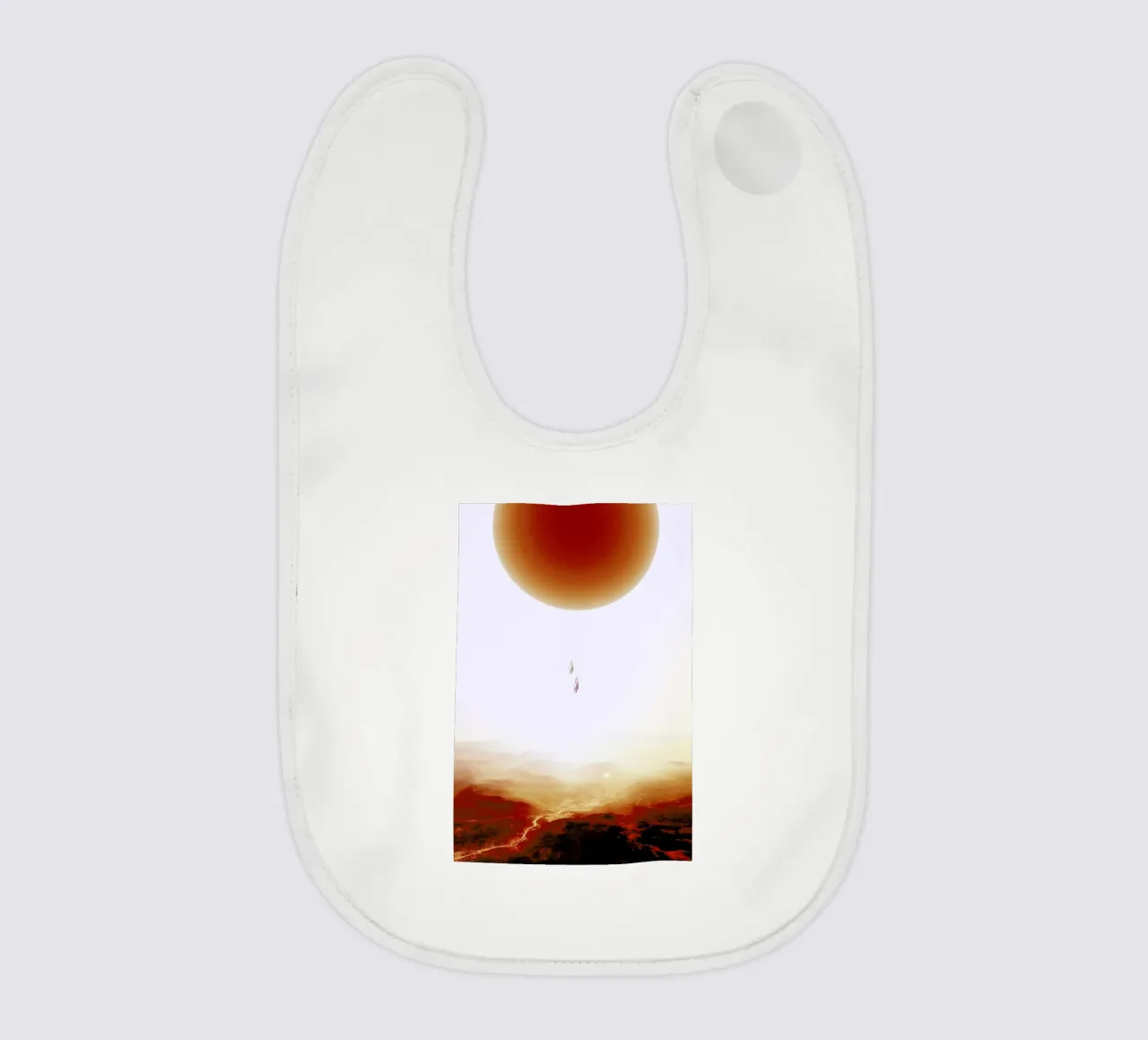 Descent of two skydivers over an alien red desert planet bavaglino da Stoian Hitrov