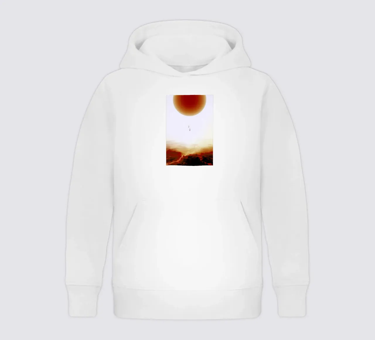 Descent of two skydivers over an alien red desert planet felpa bambino con cappuccio da Stoian Hitrov