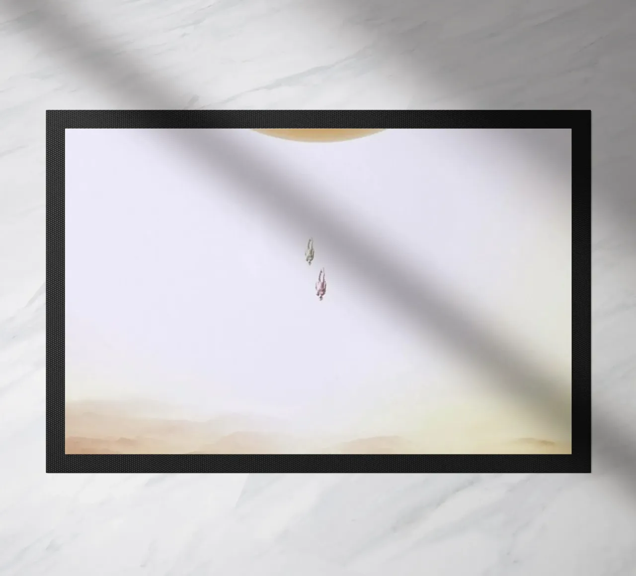 Descent of two skydivers over an alien red desert planet zerbino da Stoian Hitrov