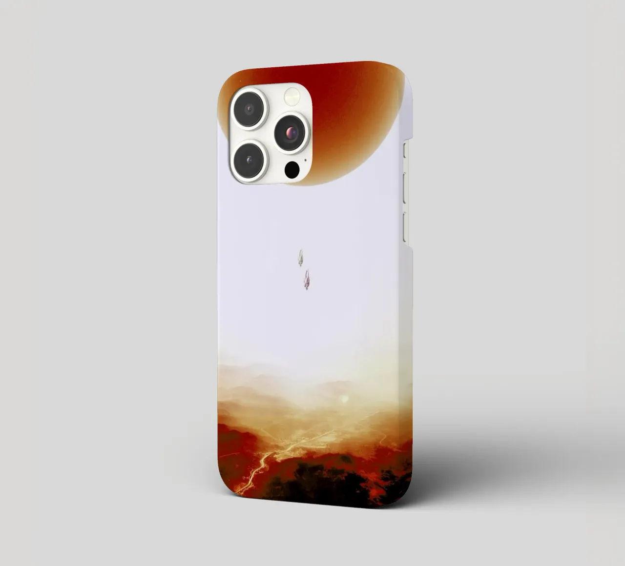 Descent of two skydivers over an alien red desert planet cover iphone da Stoian Hitrov