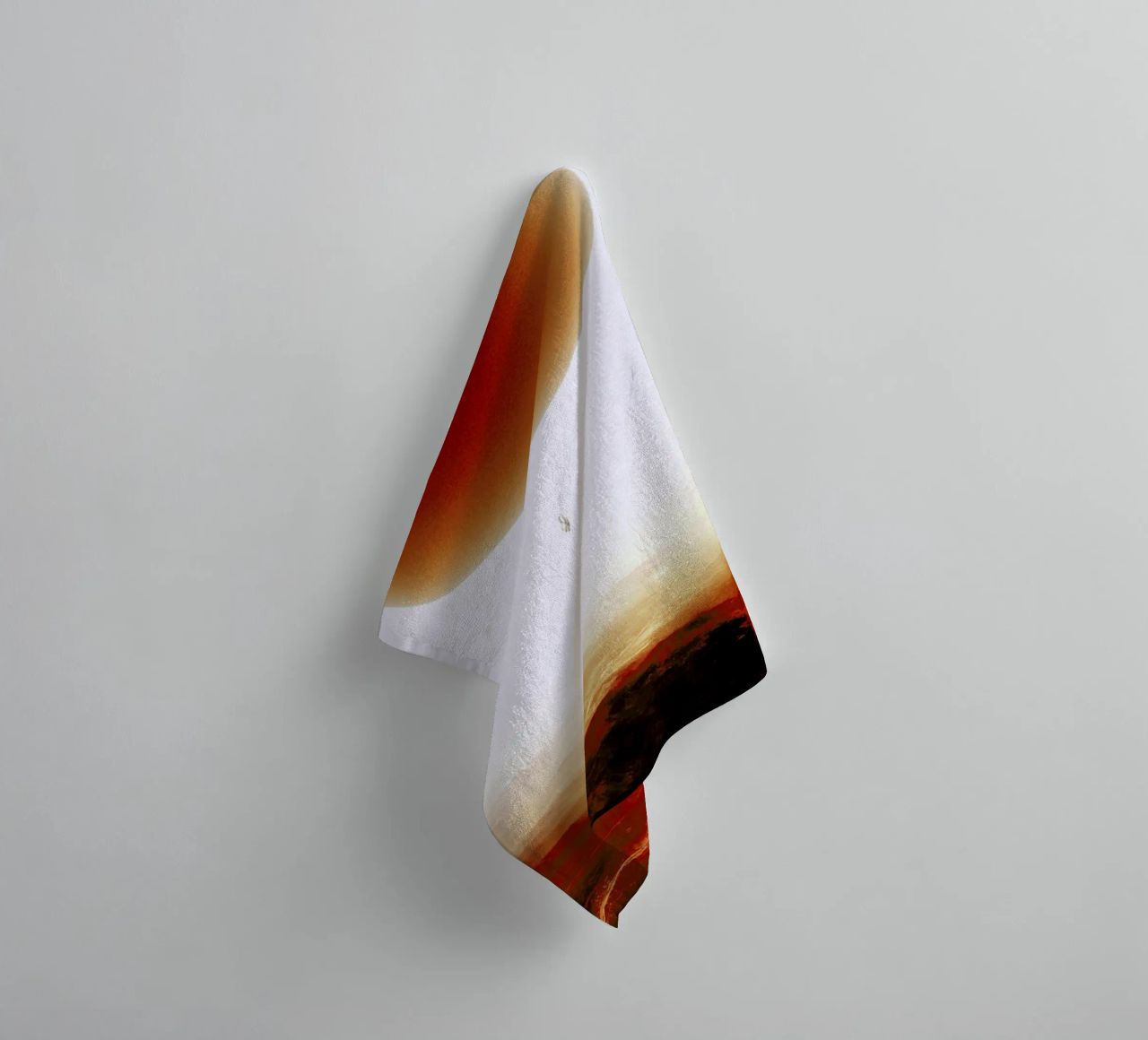 Descent of two skydivers over an alien red desert planet towel by Stoian Hitrov