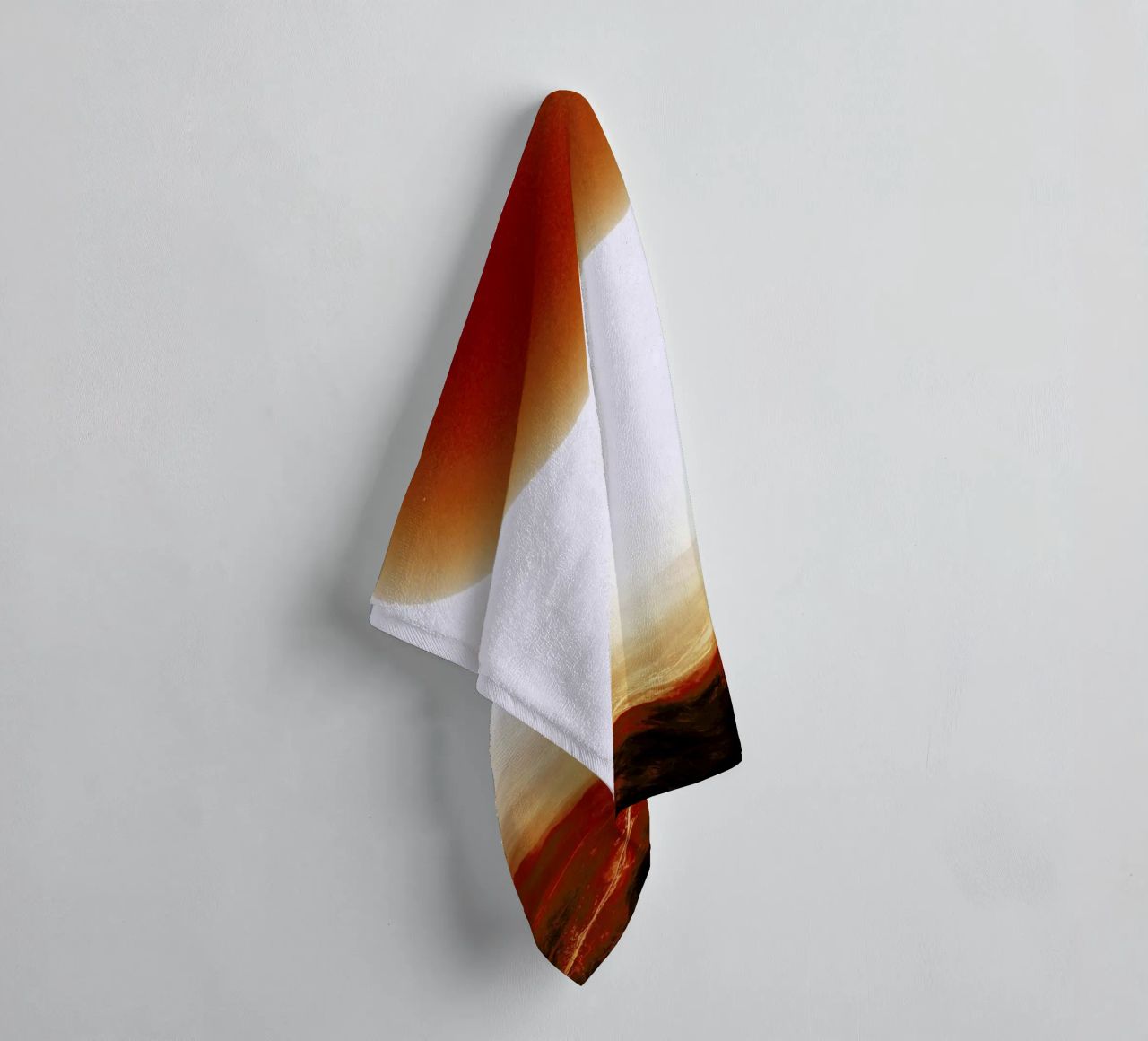 Descent of two skydivers over an alien red desert planet towel by Stoian Hitrov