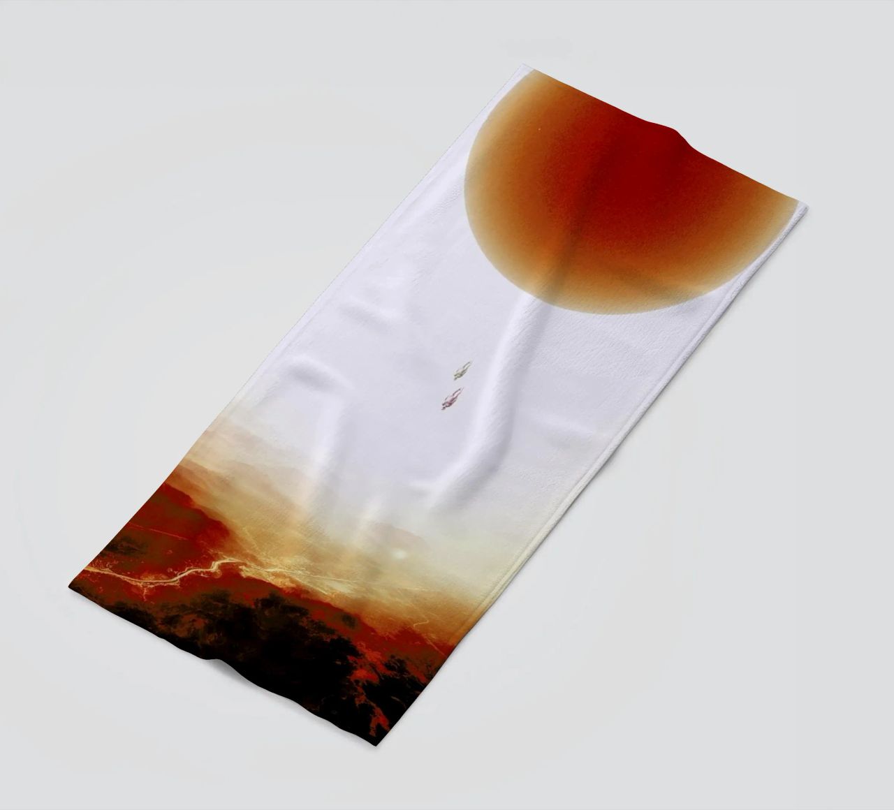 Descent of two skydivers over an alien red desert planet telo mare da Stoian Hitrov