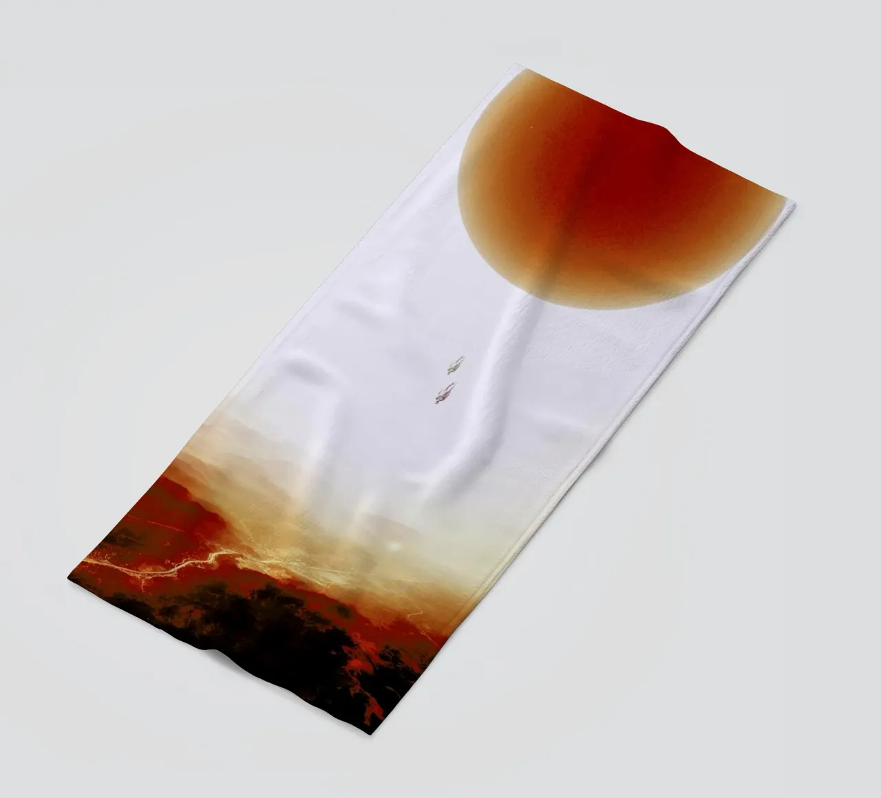 Descent of two skydivers over an alien red desert planet telo mare da Stoian Hitrov