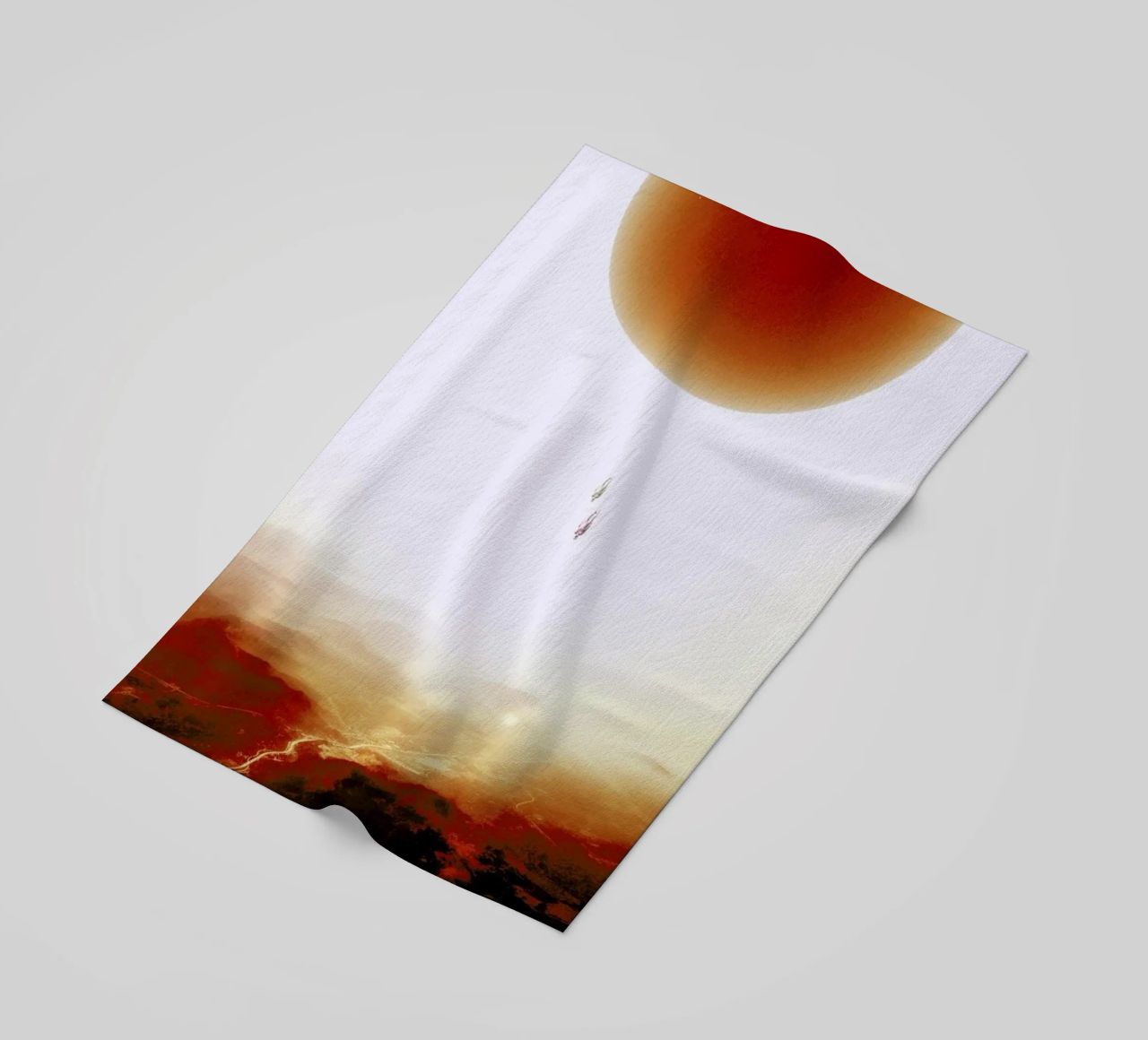 Descent of two skydivers over an alien red desert planet telo mare da Stoian Hitrov