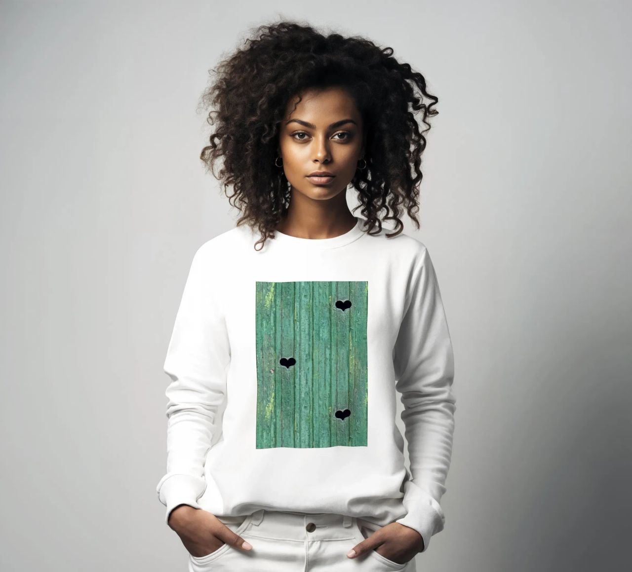 Un tocco d'amore rustico - Porta in legno con ritagli di cuore felpa da Curious Collections by Marielle Leenders