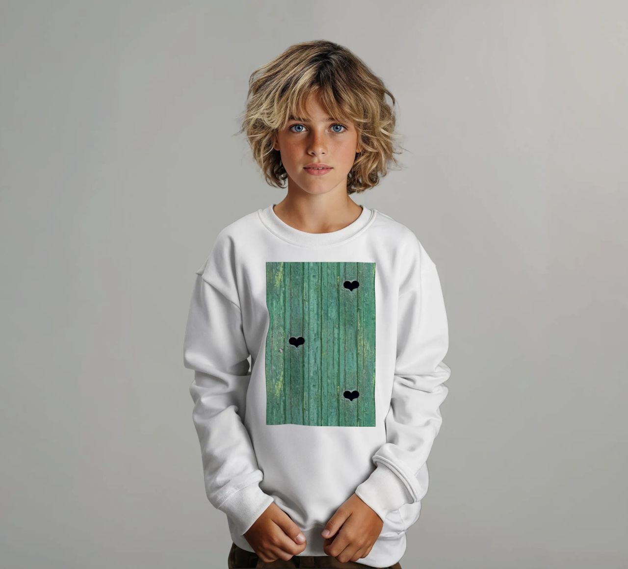 Un tocco d'amore rustico - Porta in legno con ritagli di cuore felpa bambino da Curious Collections by Marielle Leenders