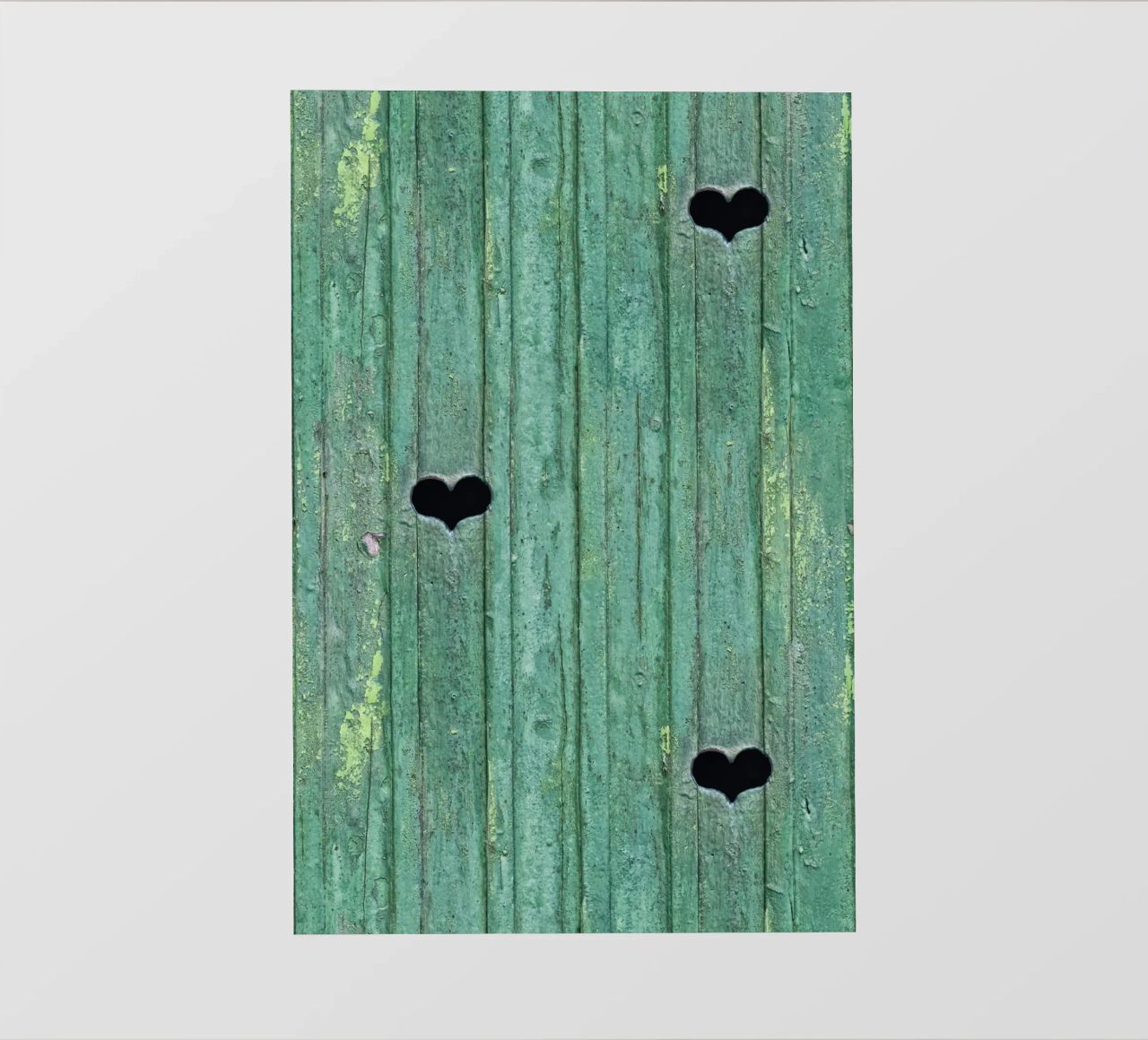 Un tocco d'amore rustico - Porta in legno con ritagli di cuore pellicola backlit da Curious Collections by Marielle Leenders