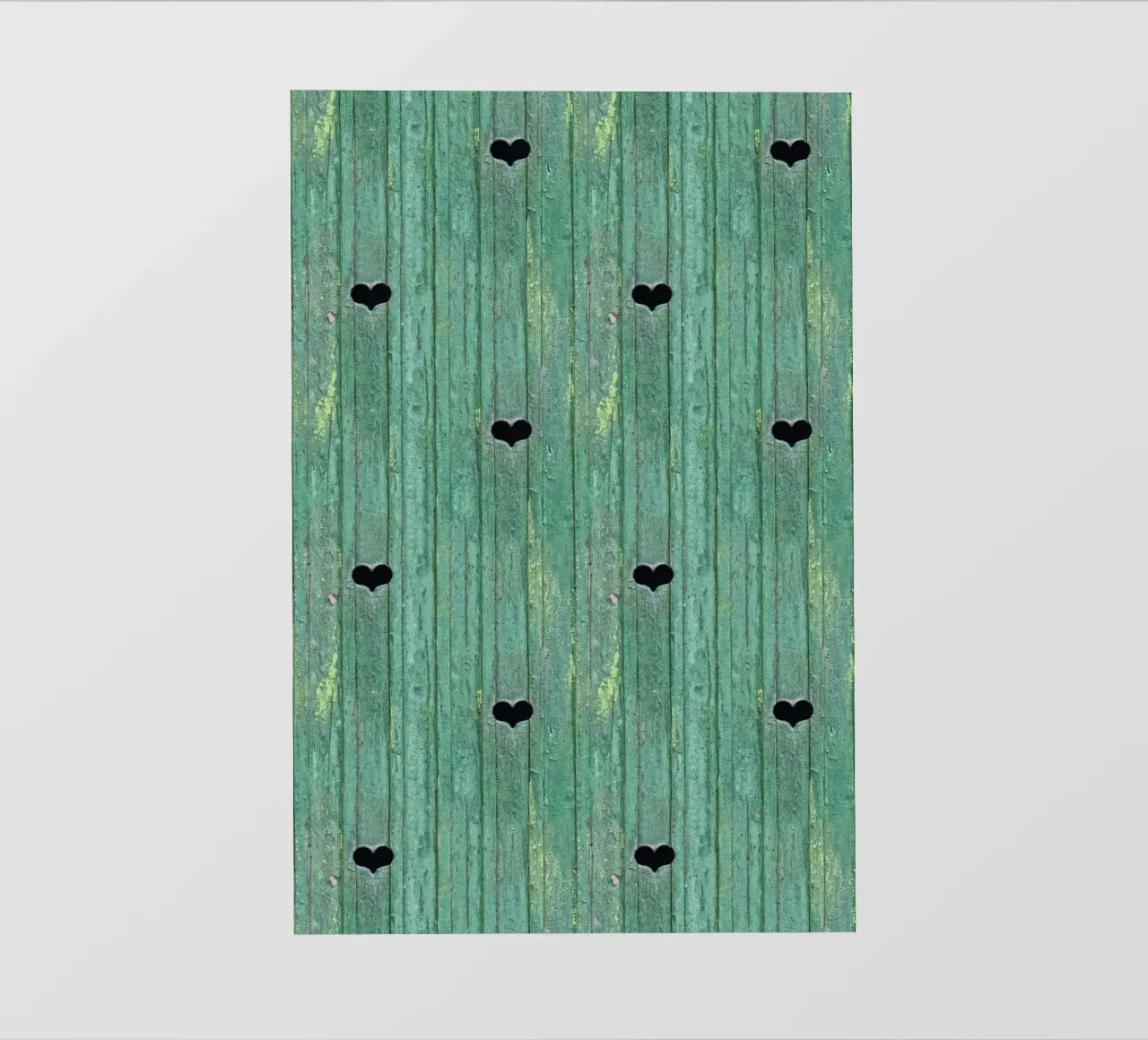 Une touche d'amour rustique - Porte en bois avec découpes en forme de cœur papier peint photo de Curious Collections by Marielle Leenders