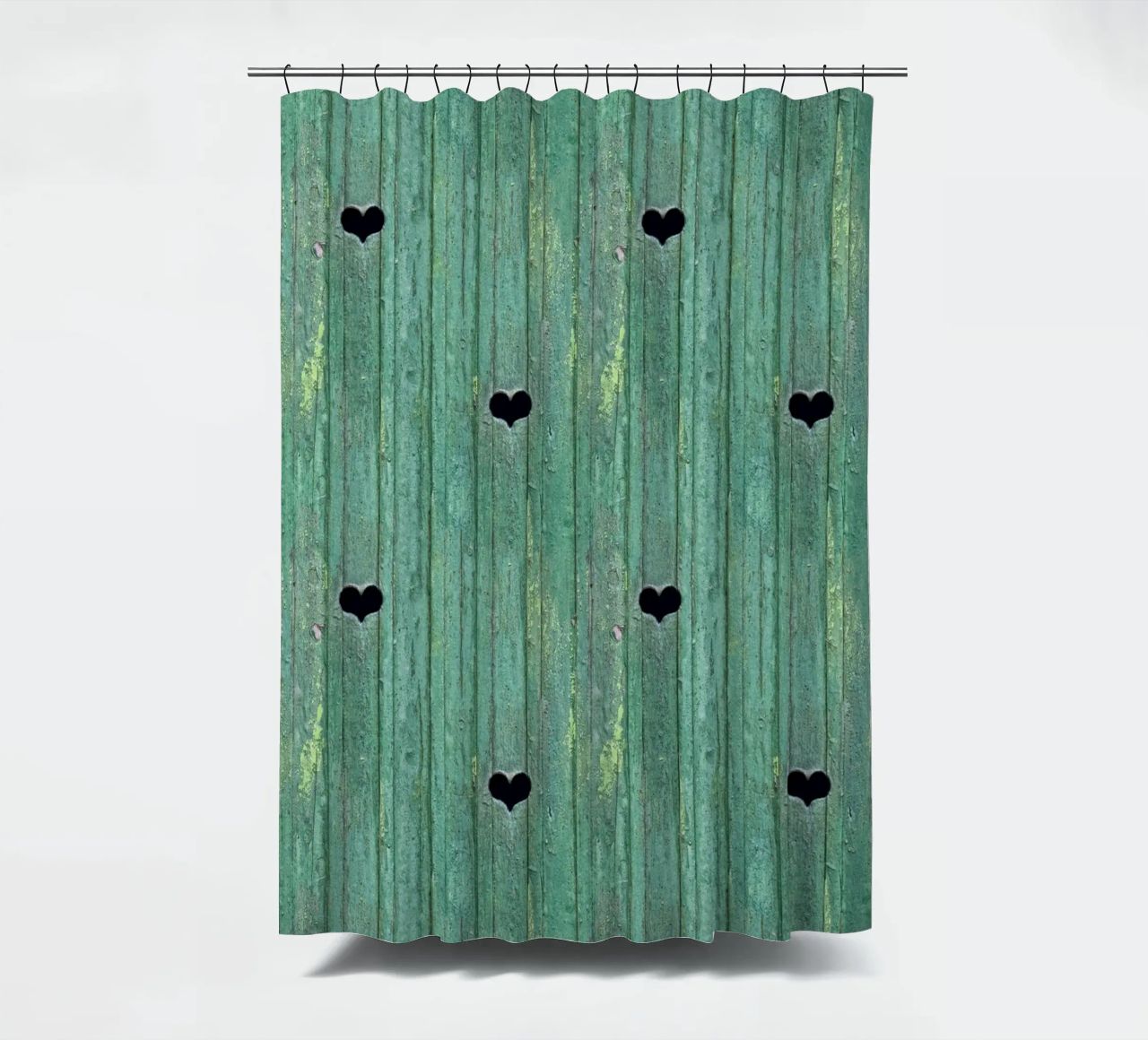 Un tocco d'amore rustico - Porta in legno con ritagli di cuore tenda da doccia da Curious Collections by Marielle Leenders