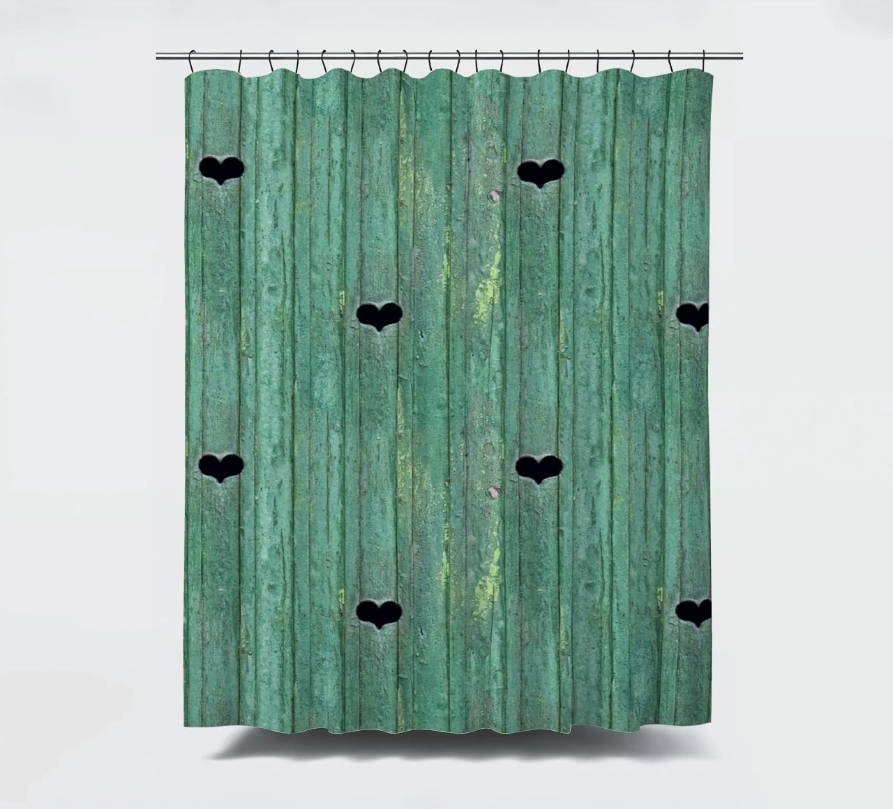Un tocco d'amore rustico - Porta in legno con ritagli di cuore tenda da doccia da Curious Collections by Marielle Leenders