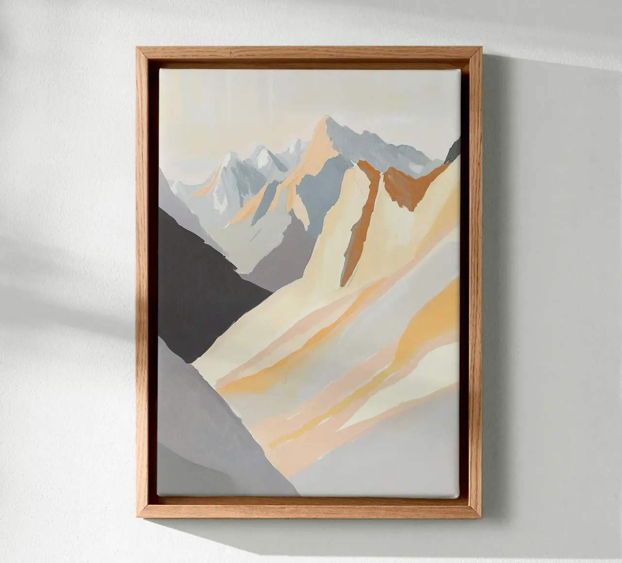 Montagne Montagna Beige Natura Vertice tela con Cornice a cassetta da Euphoria Theresa