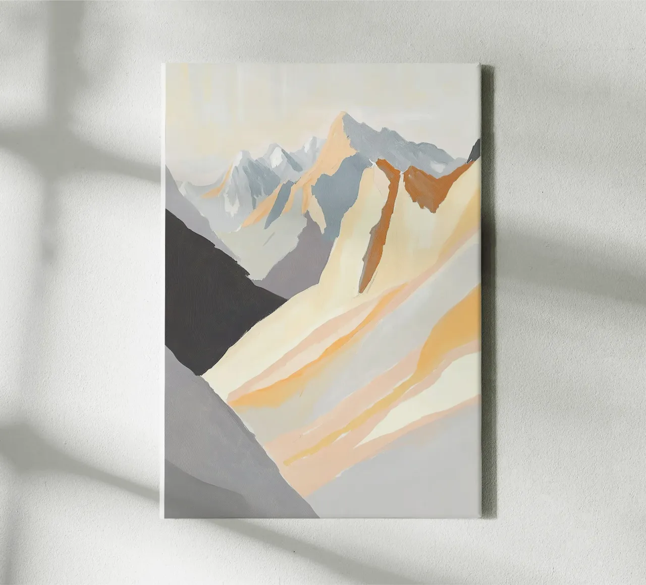 Montagne Montagna Beige Natura Vertice tela con Cornice a cassetta da Euphoria Theresa