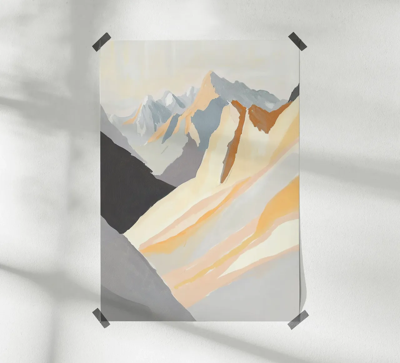 Montagne Montagna Beige Natura Vertice poster con telaio in plastica da Euphoria Theresa