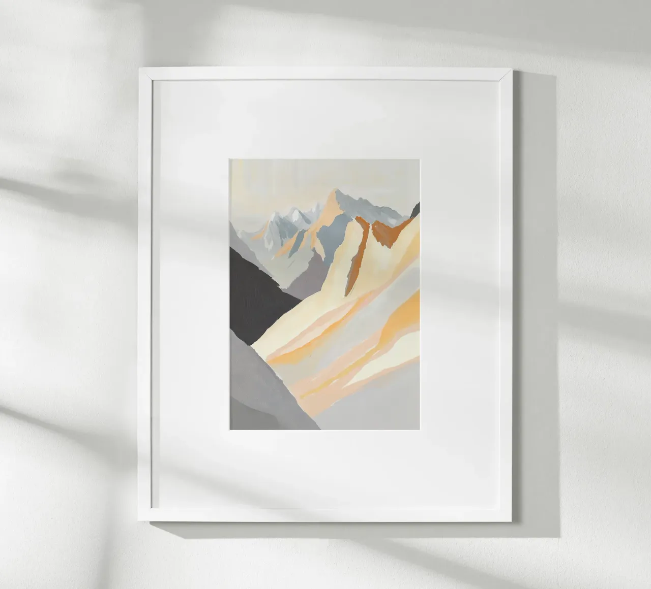 Montagne Montagna Beige Natura Vertice poster con telaio in plastica da Euphoria Theresa