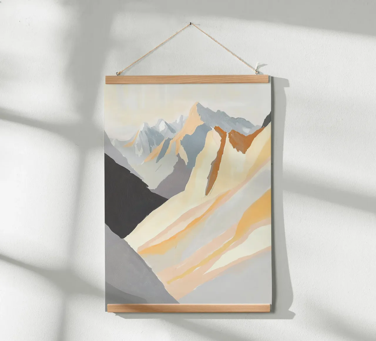 Montagne Montagna Beige Natura Vertice poster con telaio in plastica da Euphoria Theresa